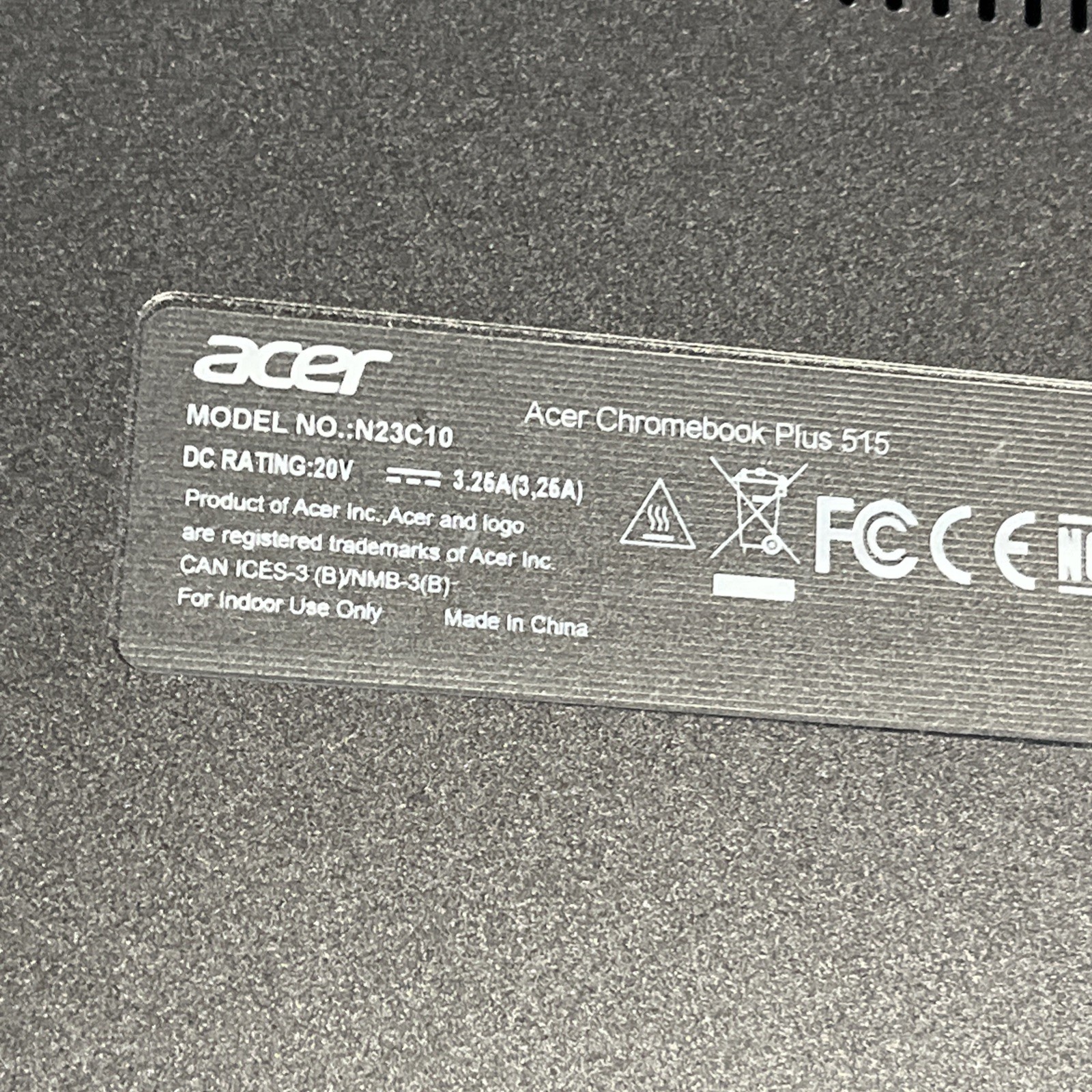 ACER CHROMEBOOK PLUS S15 INTEL CORE I3 8GB RAM NO HD