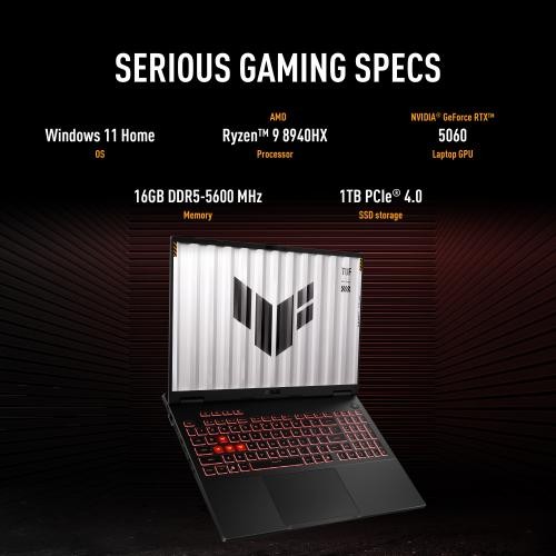ASUS TUF A16 16 WUXGA IPS 165Hz Gaming Notebook AMD Ryzen 9 8940HX 16GB RAM 1TB