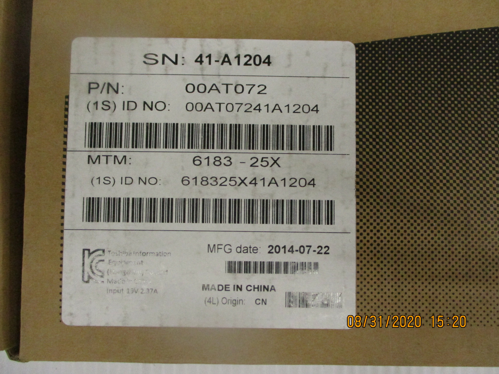 Open Box, 00AT072 toshiba tablet PT134U for POS WT310