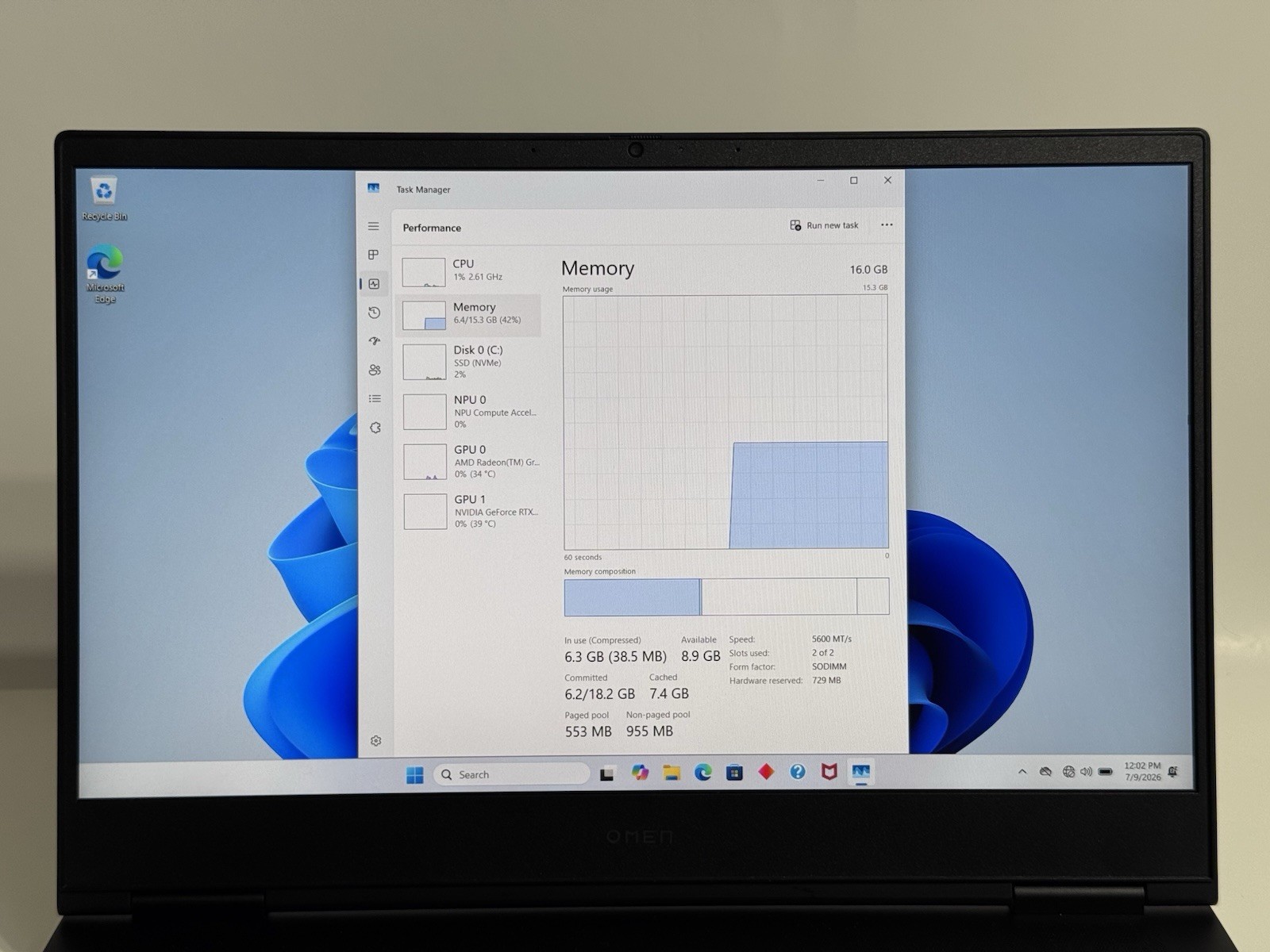HP Omen 16 Laptop 16″ 144Hz FHD Ryzen 9 7940HS 16GB RAM 512GB SSD RTX 4070