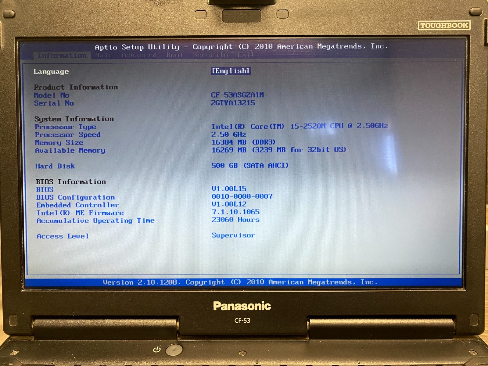 Panasonic CF-53 i5 16GB DDR3 500GB SSD Windows 11 Pro – Read Description
