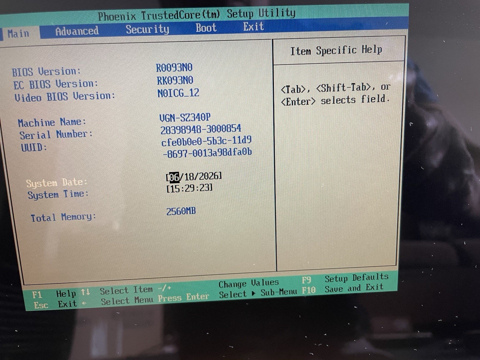SONY VAIO VGN-SZ340P Laptop Intel CORE2 T7200 2.5GB RAM 120GB HDD Win 7 Ultimate