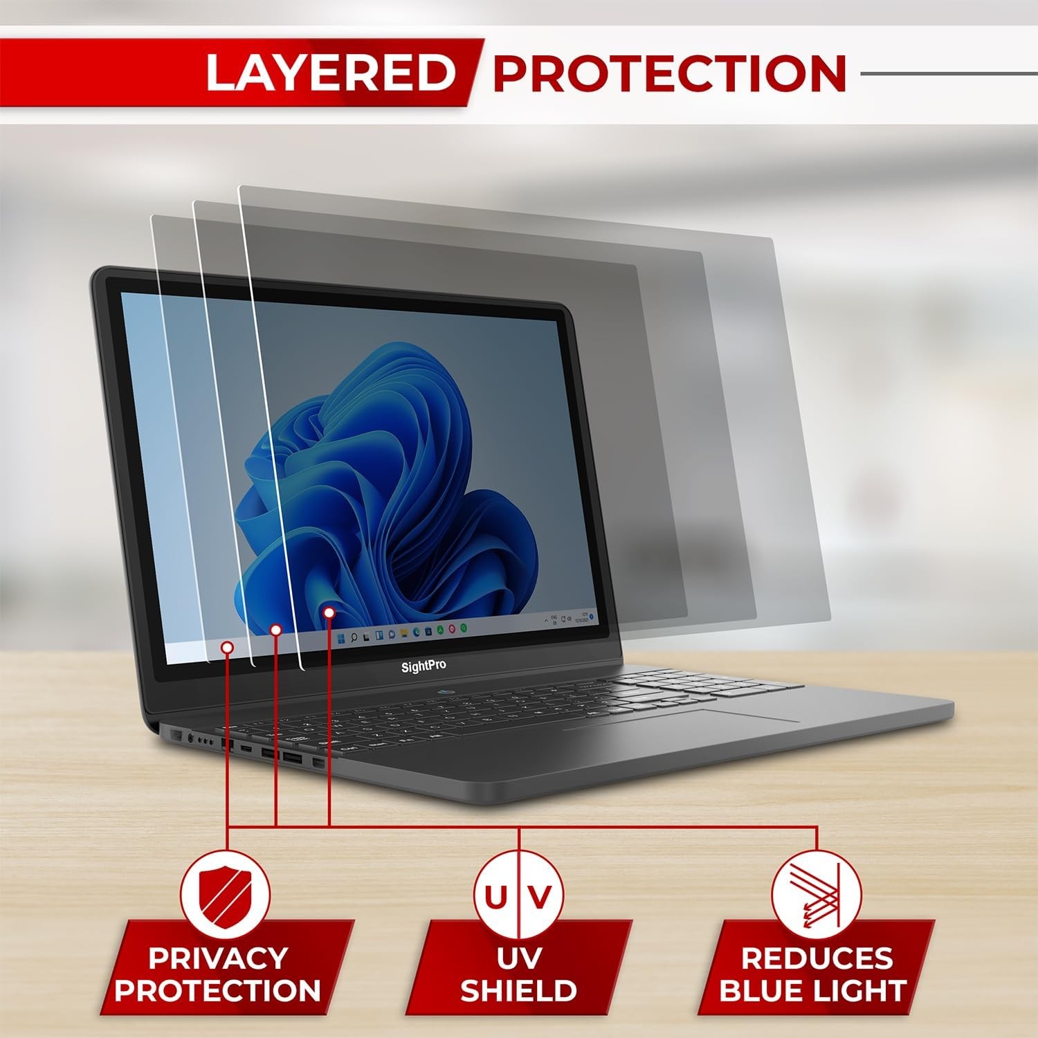 16 Inch 16:10 Laptop Privacy Screen Filter – High Clarity Computer Monitor Shiel