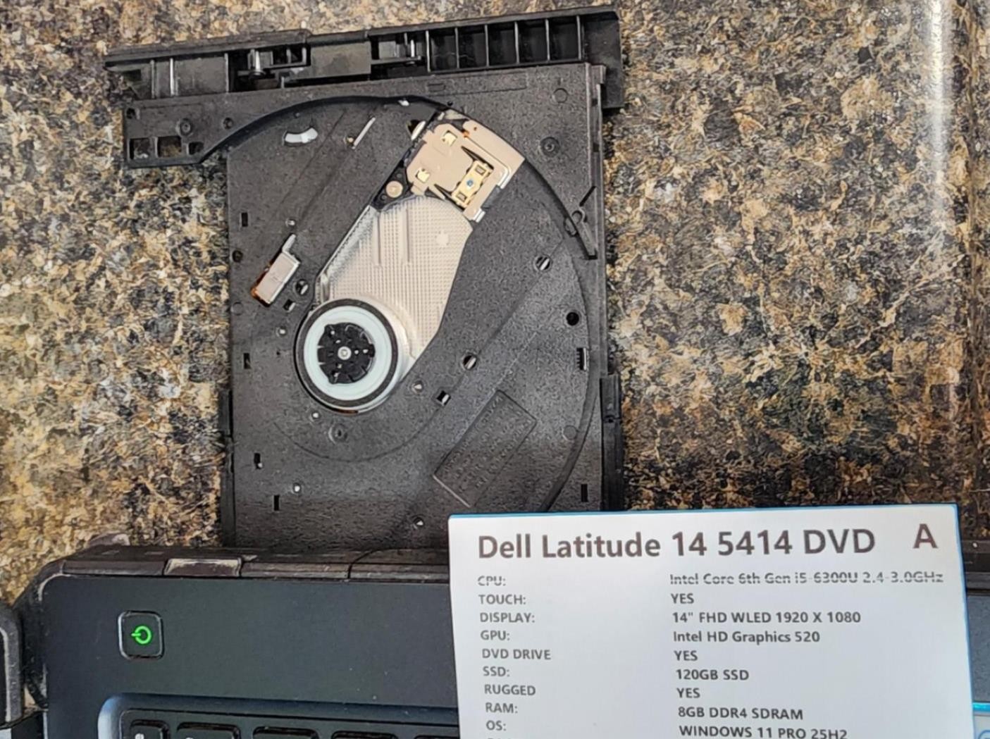 Dell Latitude 14 5414 Rugged Full HD Touch i5 8GB 128GB DVD NEW BATTERY w/ PWR