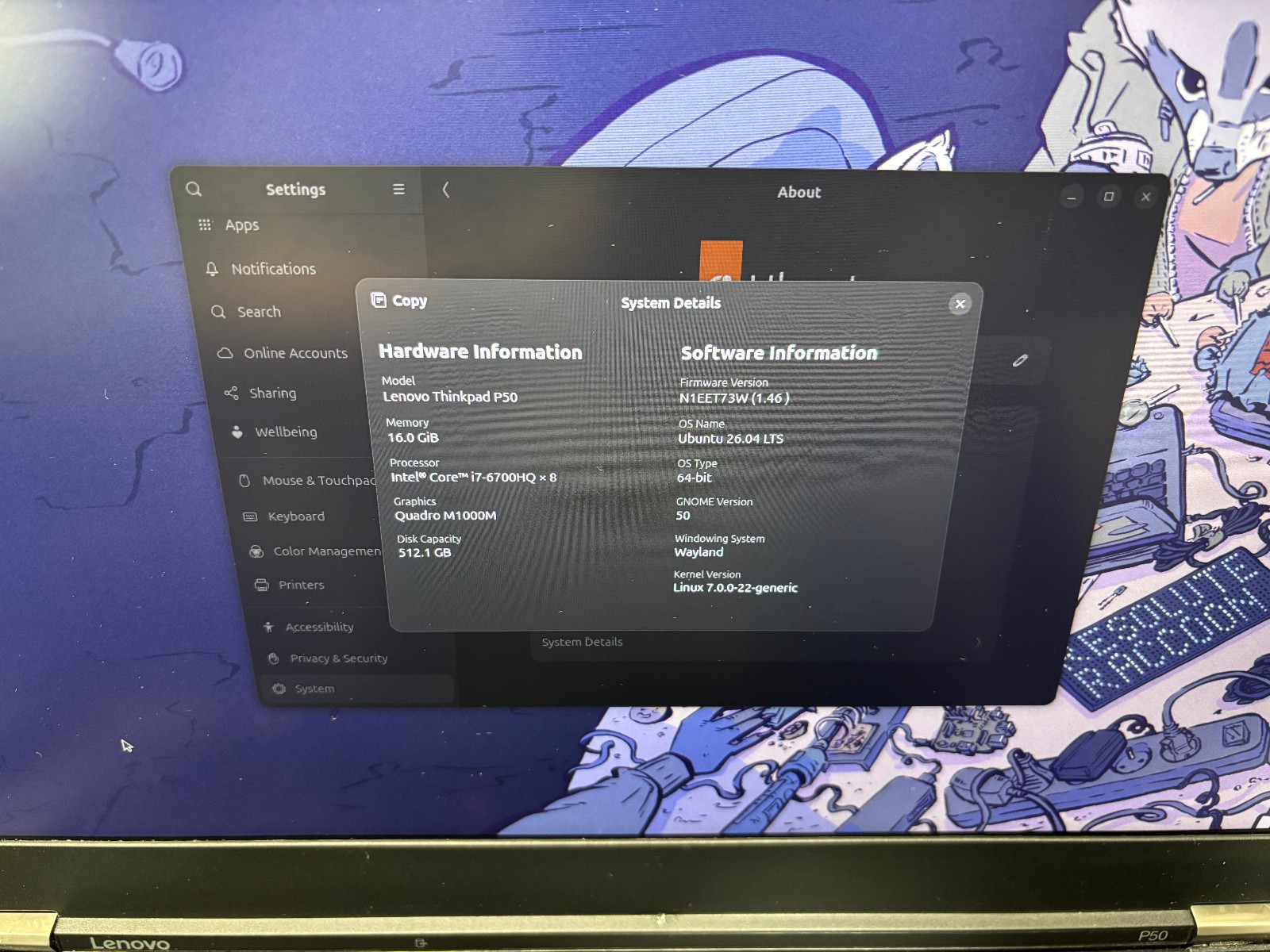 Lenovo ThinkPad P50 Core i7-6700HQ 16GB RAM 512GB NVME Quadro M1000M