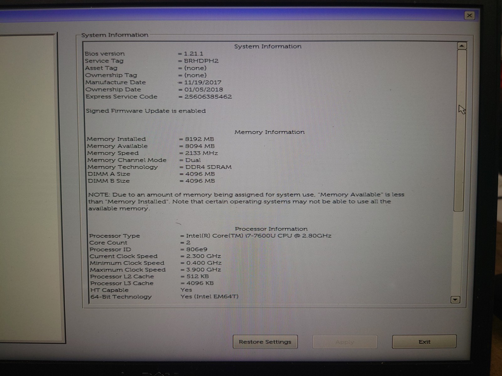 Dell Latitude 7480 14″ FHD i7-7600U 8GB RAM No OS/SSD