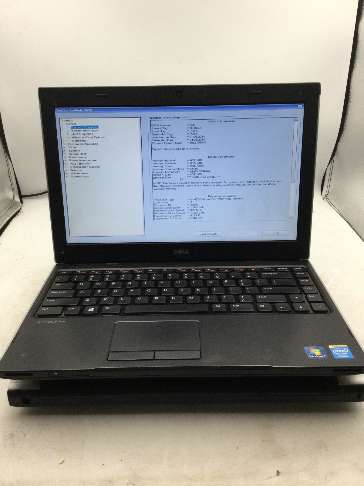 DELL LATITUDE 3330 – BOOTS TO BIOS/BIOS LOCK – LOT OF 2- INTEL I3 – 4GB RAM – BB
