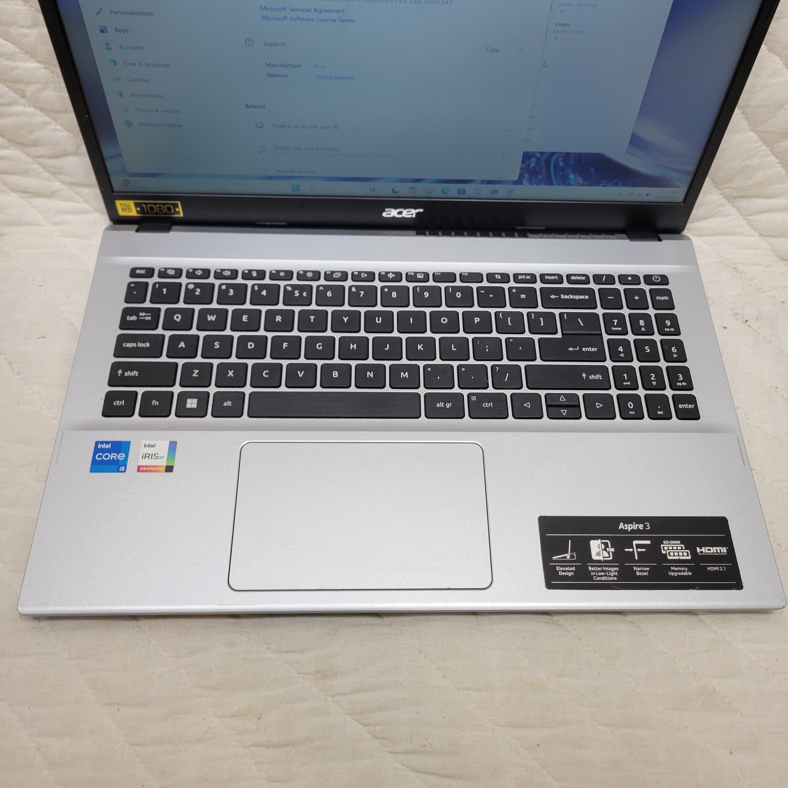 Acer Aspire 3 A315-59 Win 11 Core i5-1235U 1.3GHz 8GB RAM 256GB SSD 15.6″