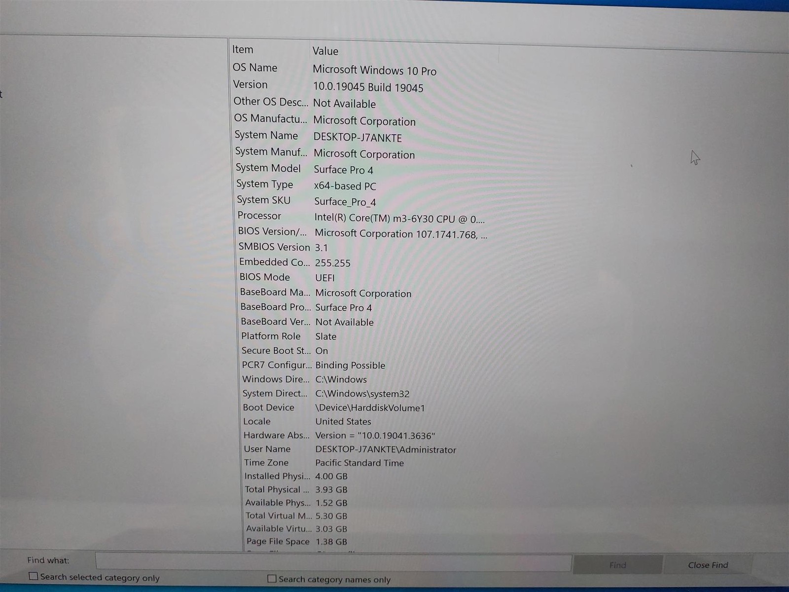 Microsoft Surface Pro 4 Core m3-6Y30 4GB RAM 128GB SSD