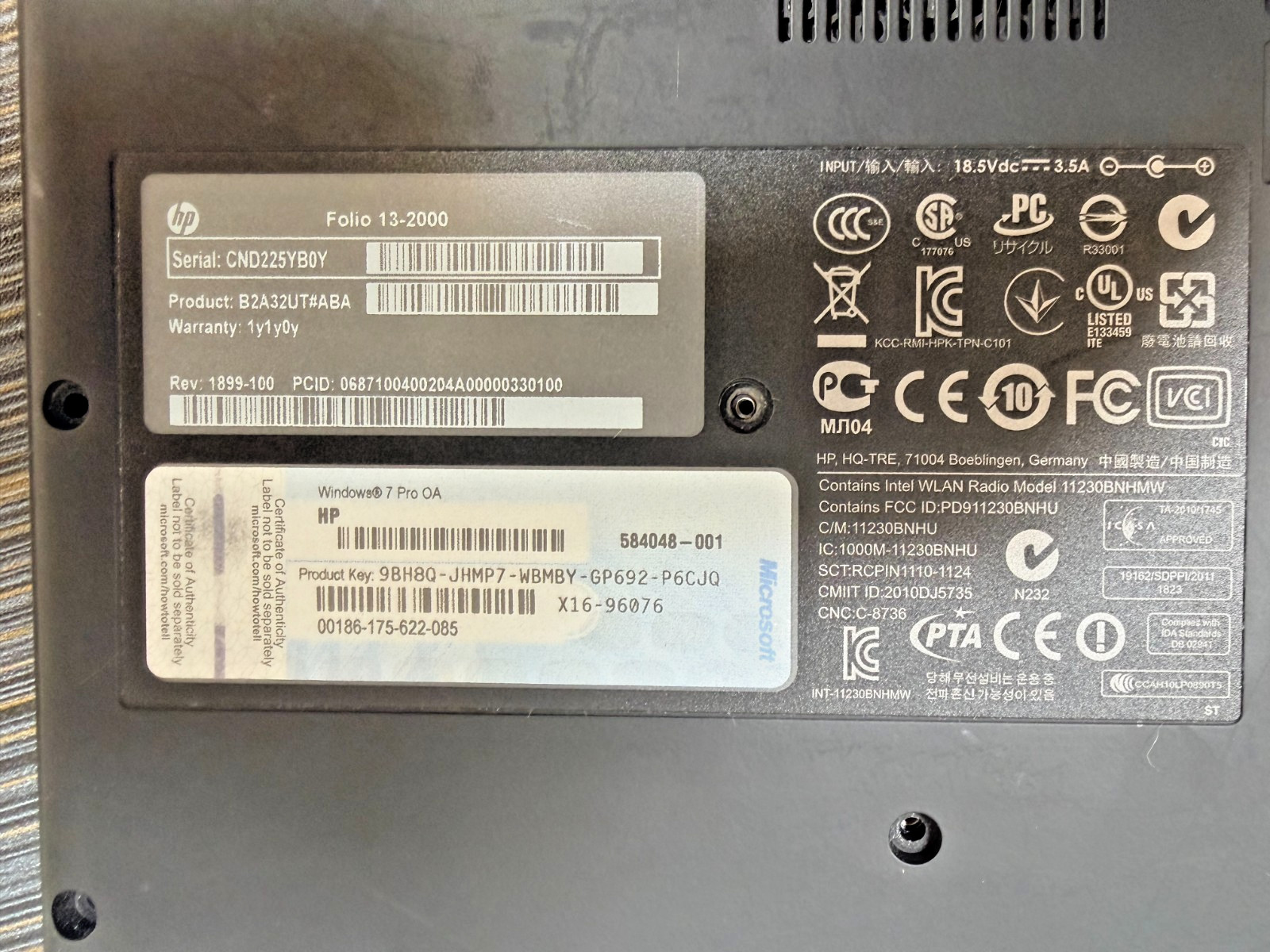 HP FOLIO 13-2000 – FOR PARTS – INTEL I5