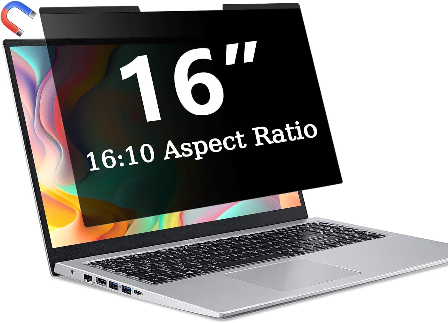 Magnetic Laptop Privacy Screen 16 Inch 16:10 for HP Dell Acer Asus Samsung Lenov