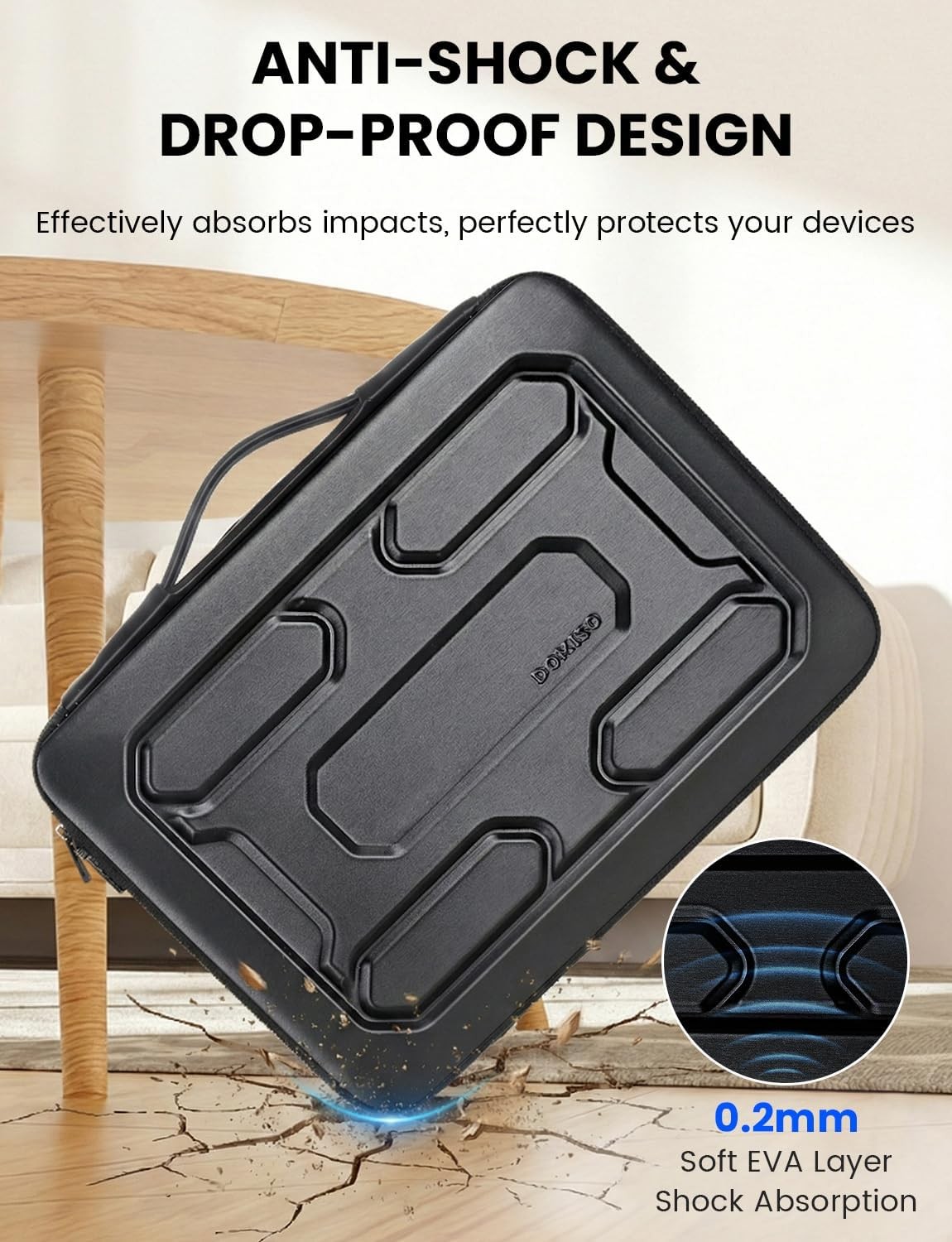 Waterproof Shockproof Hard Shell Laptop Sleeve 14-14.4 inch Case with Handle