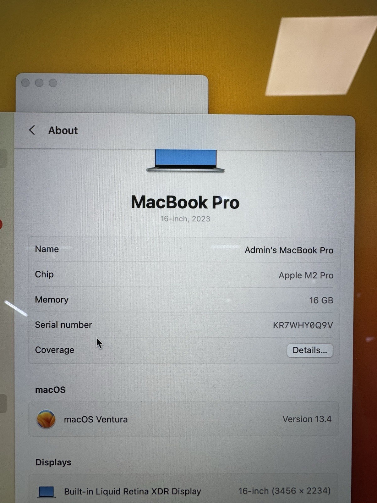 Apple MacBook Pro M2 Pro 16″ 16GB 512 GB Silver A2780 2 Cycle Counts! 100% Batt