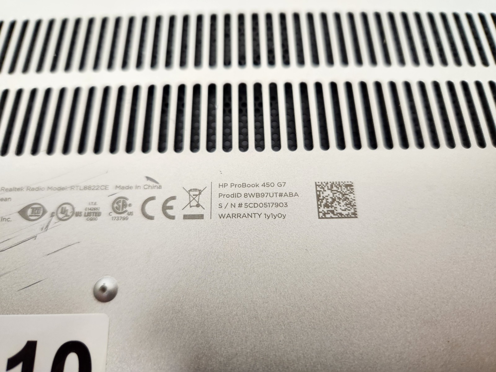 HP ProBook 450 G7 Core i5-10210U, 16GB RAM, 256GB SSD, Win11 Pro #0410