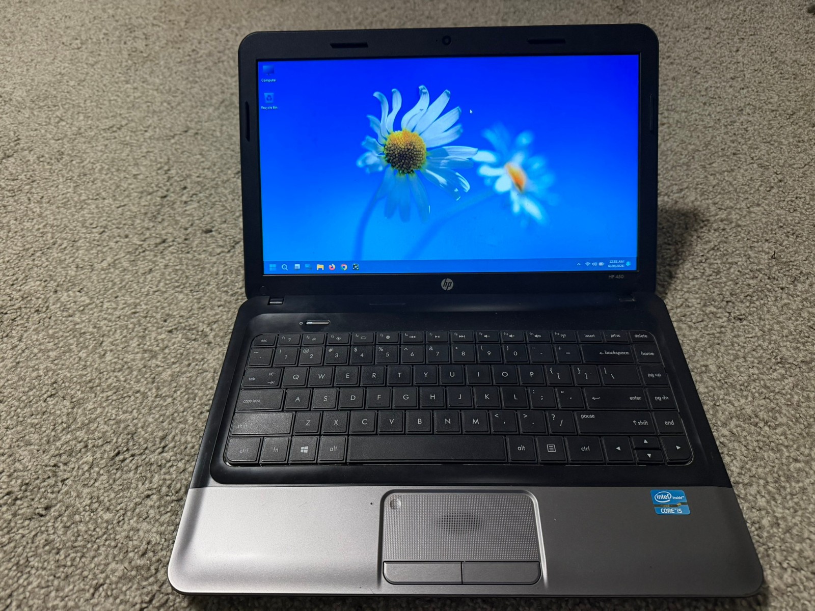 hp 450 g1,2012, windows 11 runs, few issues, check the description carefully
