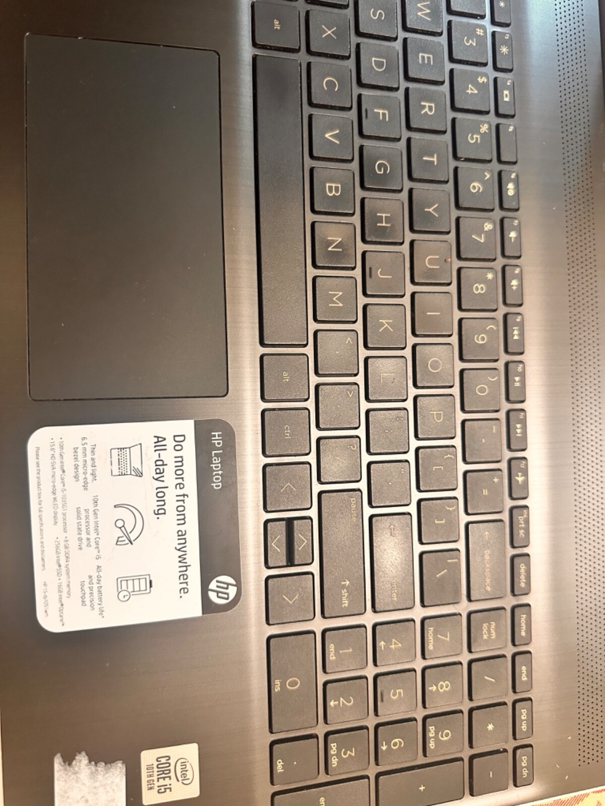 HP 15-dy1076nr 15.6 inch (256GB, Intel Core i5 10th Gen., 1.00GHz, 8GB)…
