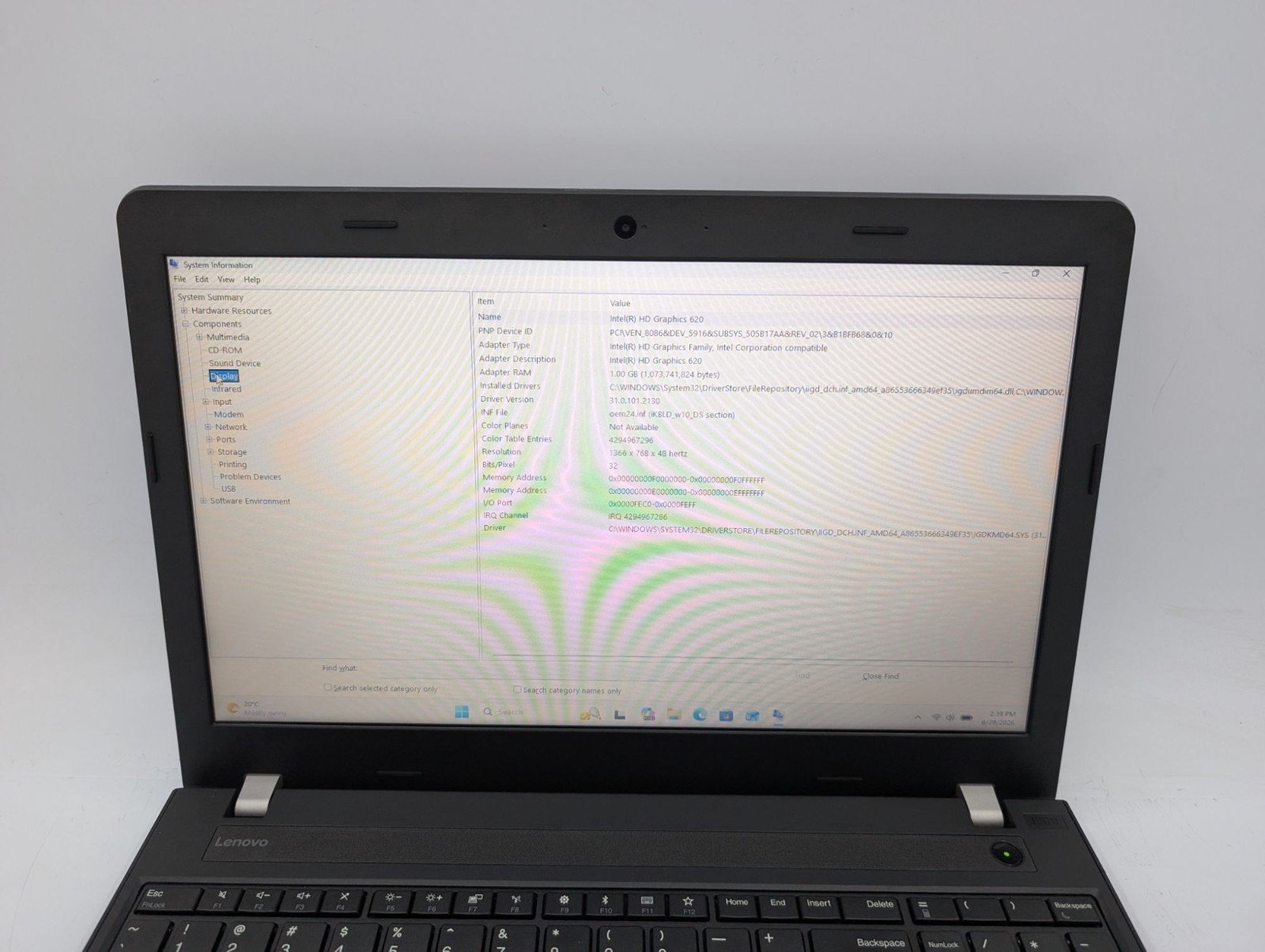 Lenovo ThinkPad E570 15.6″ Intel i5-7200U 16GB RAM 1TB HDD 256GB SSD Win 11 Pro