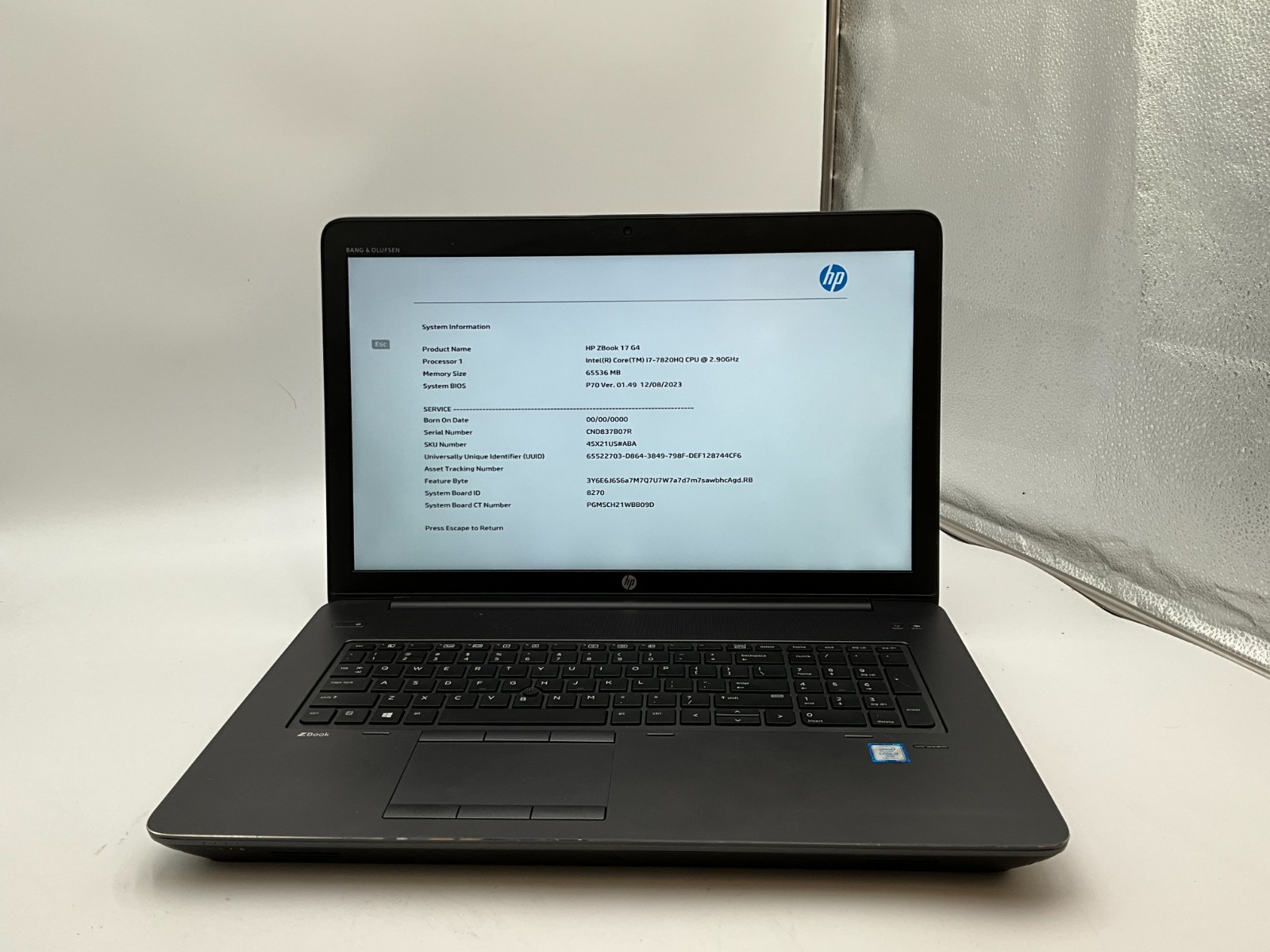 HP Zbook 17 G4 4SX21US i7-7820HQ 64GB 2x1TB Quadro P5000 W11 CND837B07R