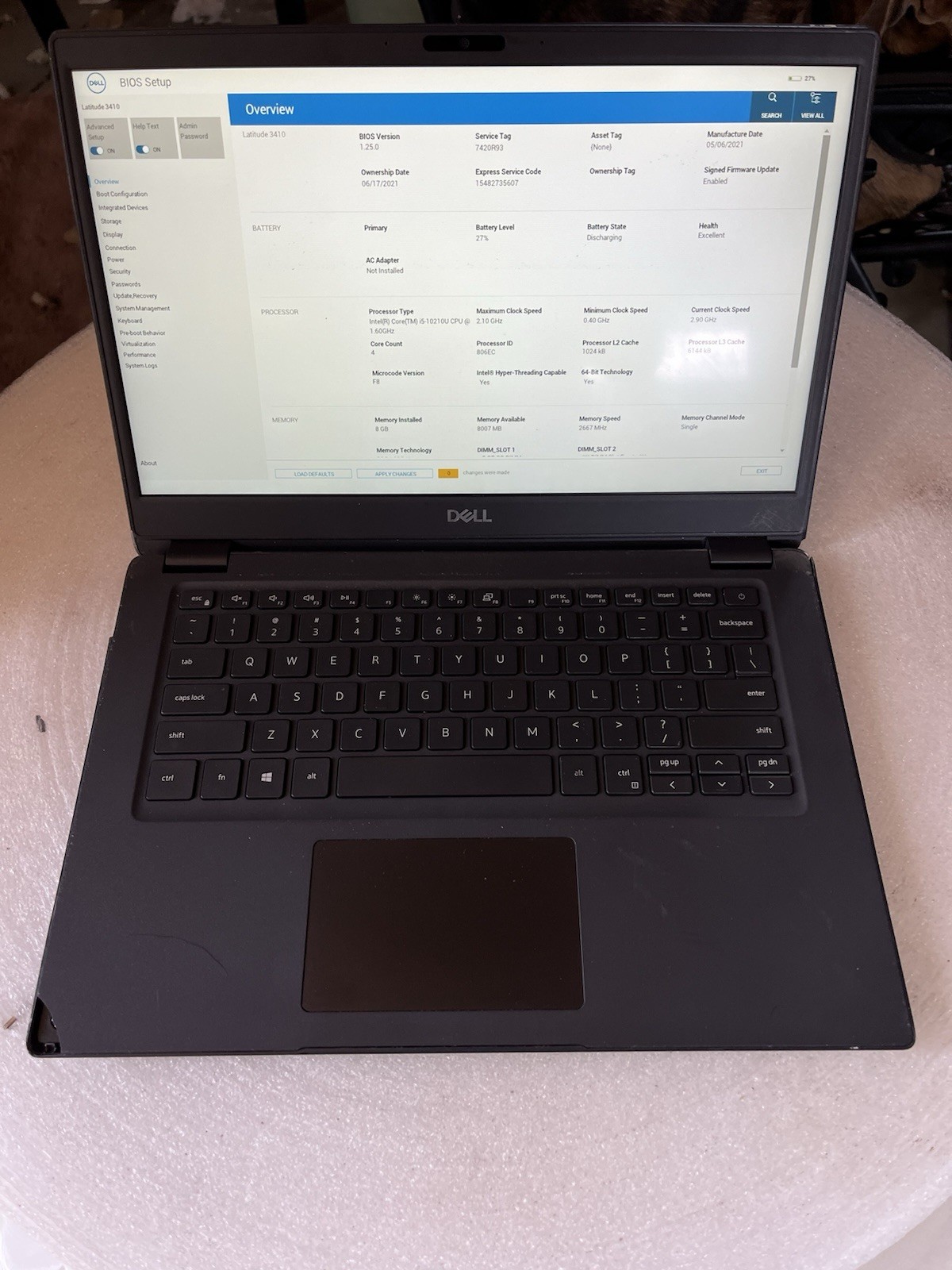 Dell Latitude 3410 Touchscreen i5-10210U 8GB RAM 256GB SSD SEE PHOTOS READ