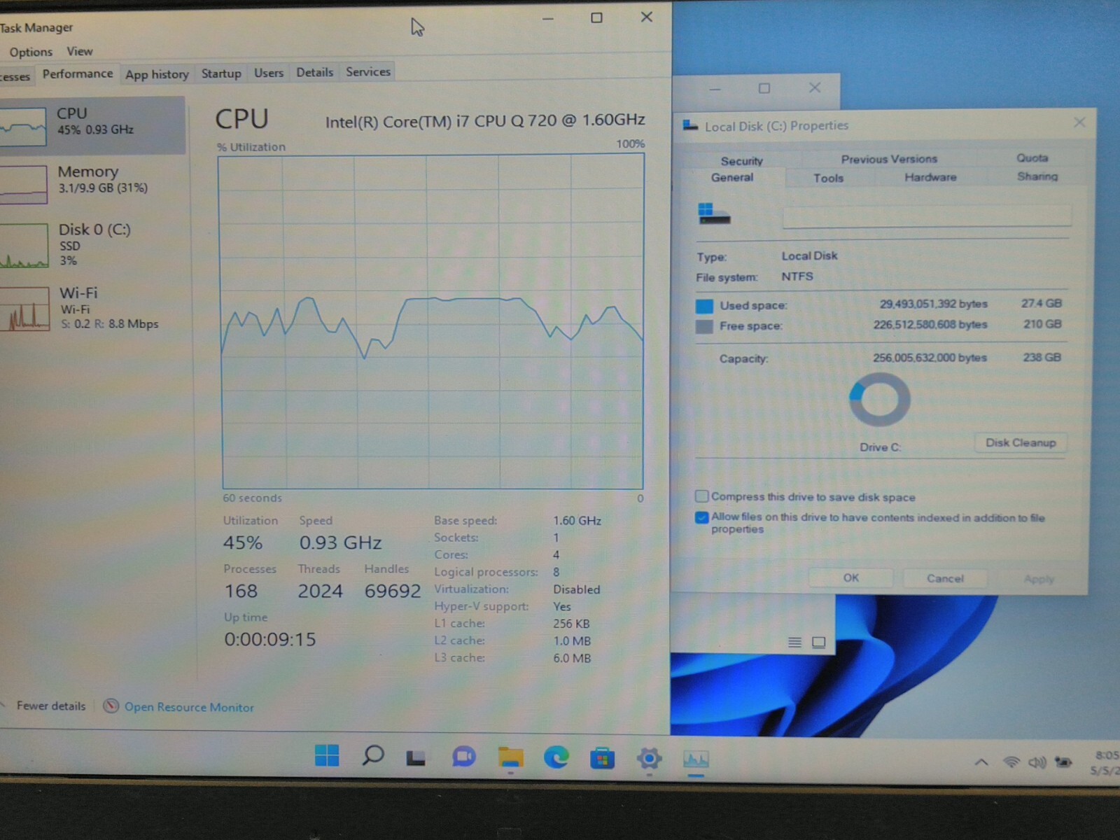 Lenovo ThinkPad W510 pro 15.6″i7-Q720 1.6GH 10GB RAM 256GB SSD W11p*READ R96N4RF