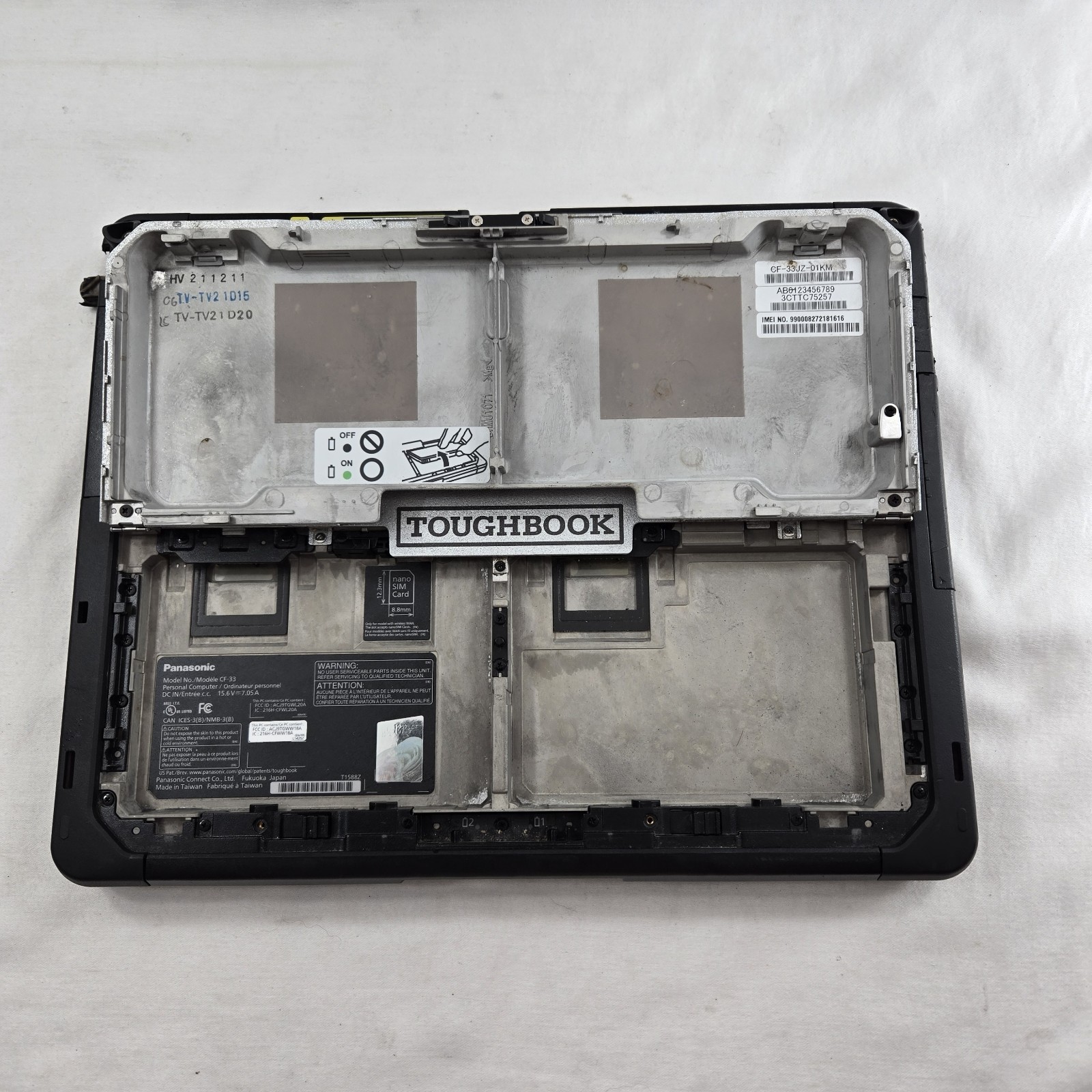 Panasonic Toughbook CF-33 i7-10810U 1.10GHz 32GB Ram 4G GPS – NO SSD — READ