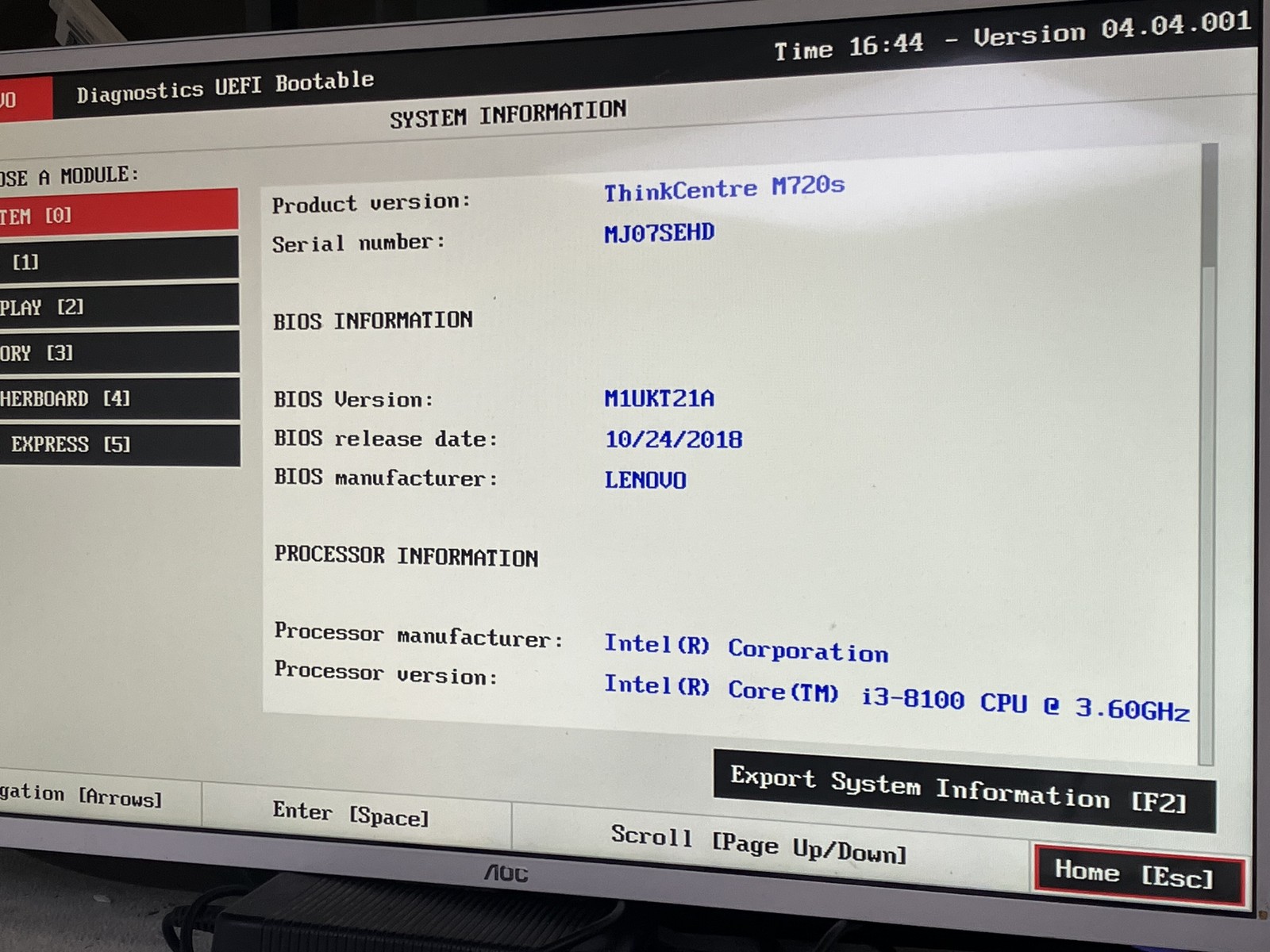 Lenovo 10SUS0T400 Core i3-8100 3.6GHz 16GB RAM NO HDD NO OS Fair