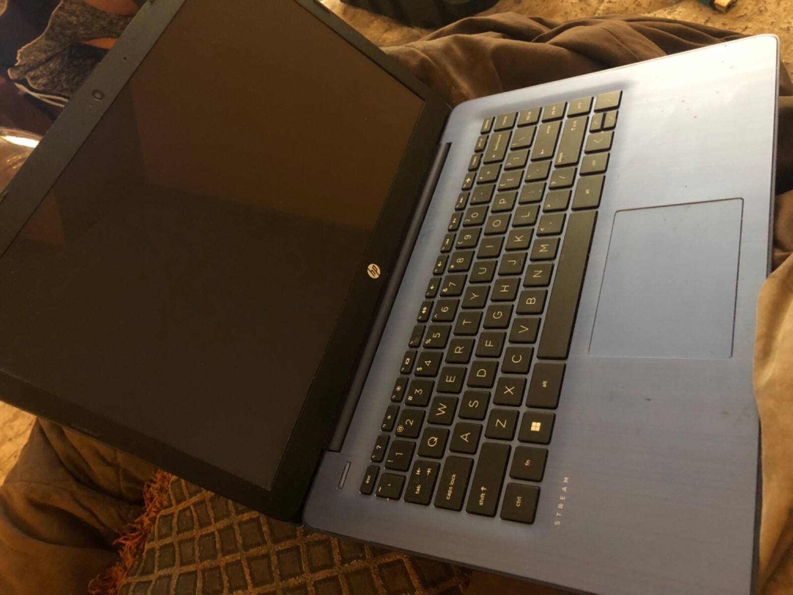 Used Blue hp stream laptop touch screen 14”