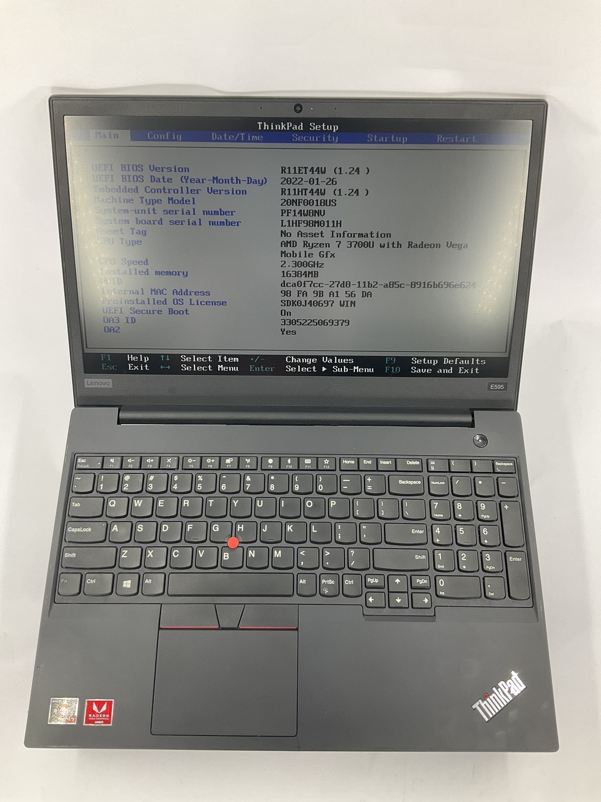 Lenovo ThinkPad E595 15.6″ AMD Ryzen 7 3700U 512GB 16GB B Win 11 Pro