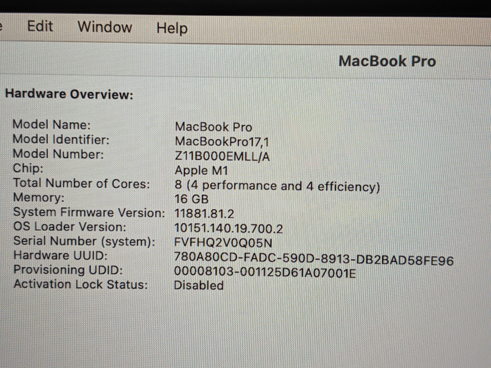 Apple MacBook Pro A2338 2020 13.3″ M1 8CPU/8GPU 3.2GHz 16GB 512GB MYDA2LL/A +PA