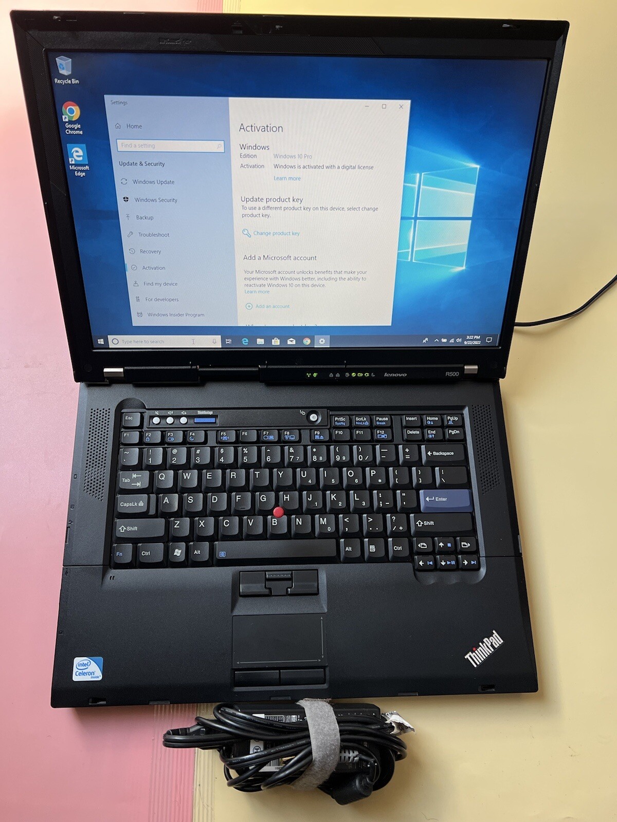 Lenovo Thinkpad R500 15.6″ Intel Celeron 4GB RAM 128GB SSD WEBCAM BLUETOOTH