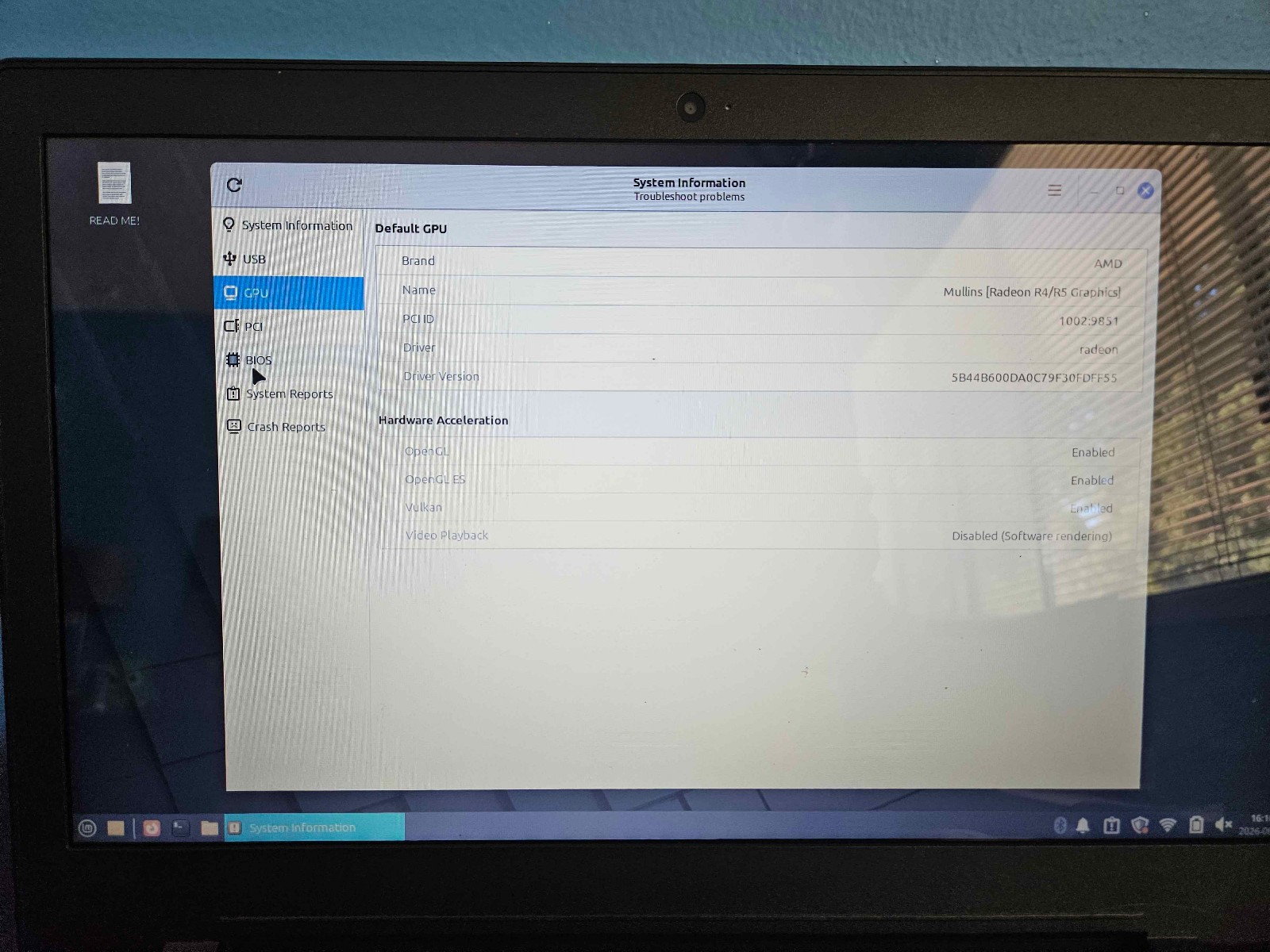 Lenovo IdeaPad 110-15ACL A6-730 4GB RAM 500GB SSD Linux Mint