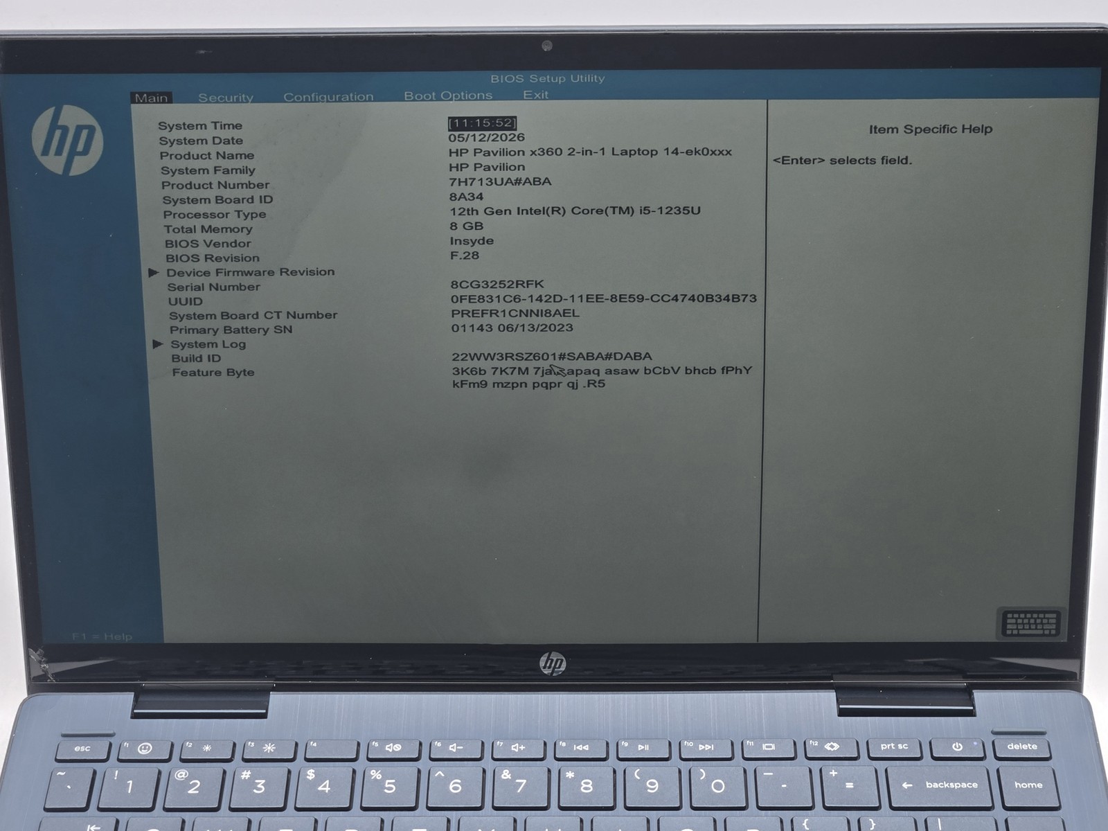 HP Pavilion x360 2-in-1 14-ek0073dx 14″ FHD Touch I5-1235U 512GB 8GB W11 Webcam