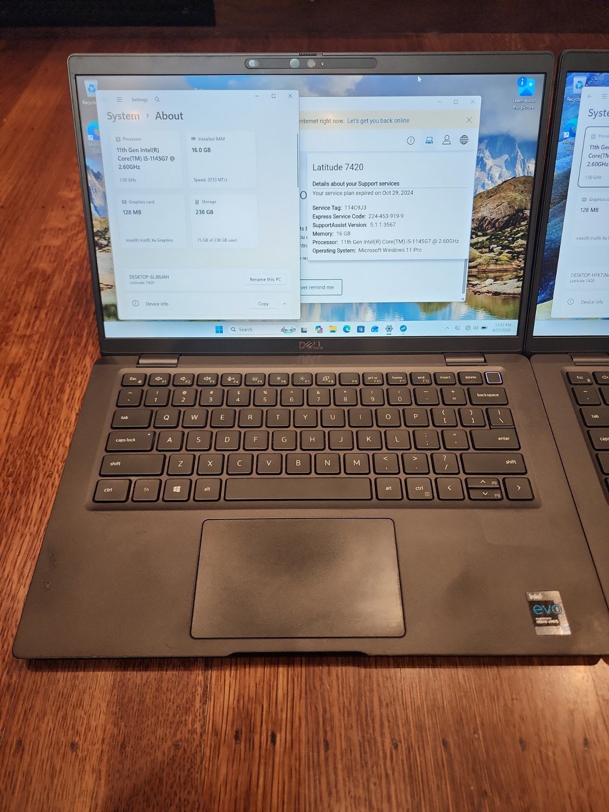 2x Dell Latitude 7420 | 14″| i5-1145G7 2.60GHz | 16GB RAM 256GB SSD | No Charger