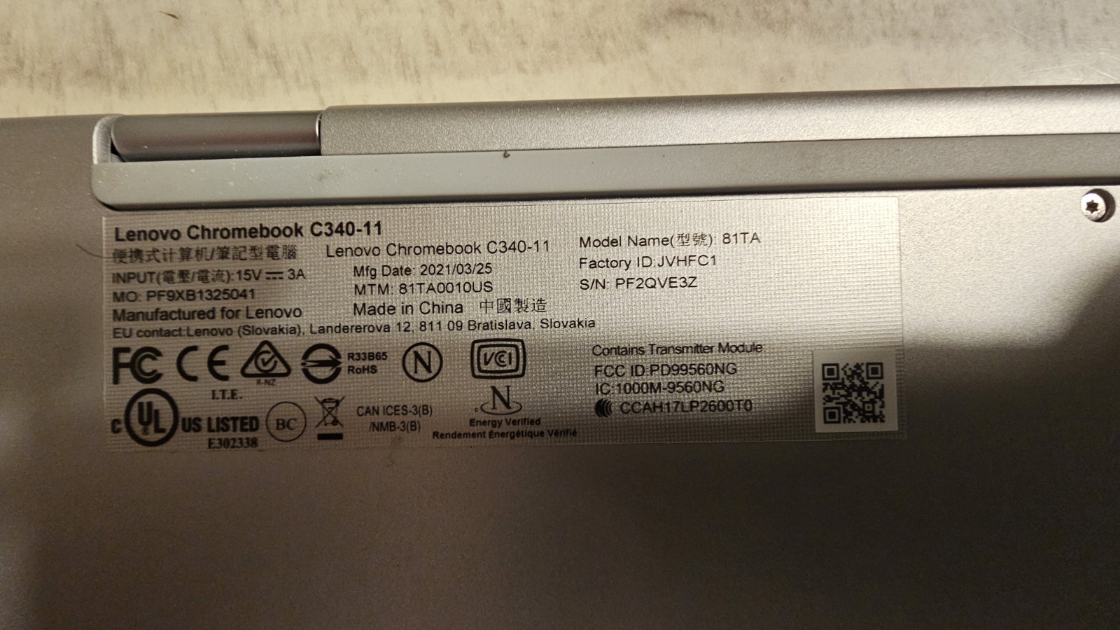 Lenovo Chromebook C340-11 NEW, Never Used