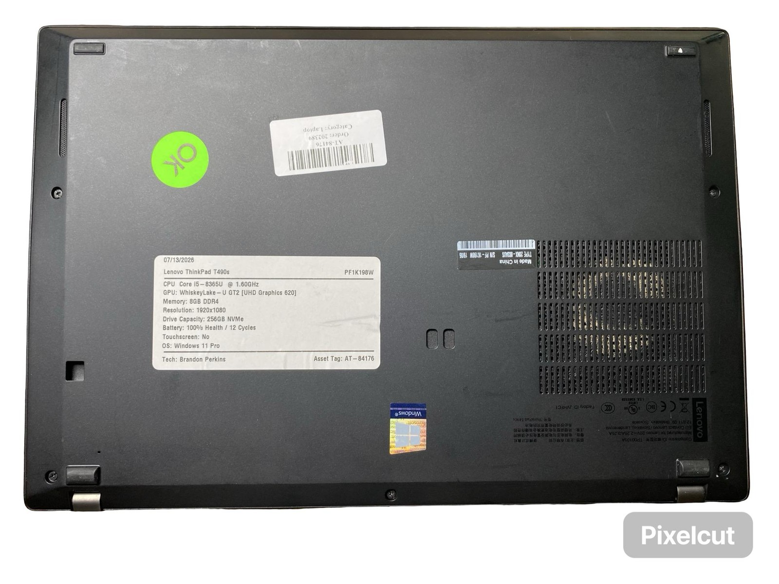 Lenovo ThinkPad T490s i5 8365U 8GB 256GB Windows 11 Pro Battery Inc Grade C