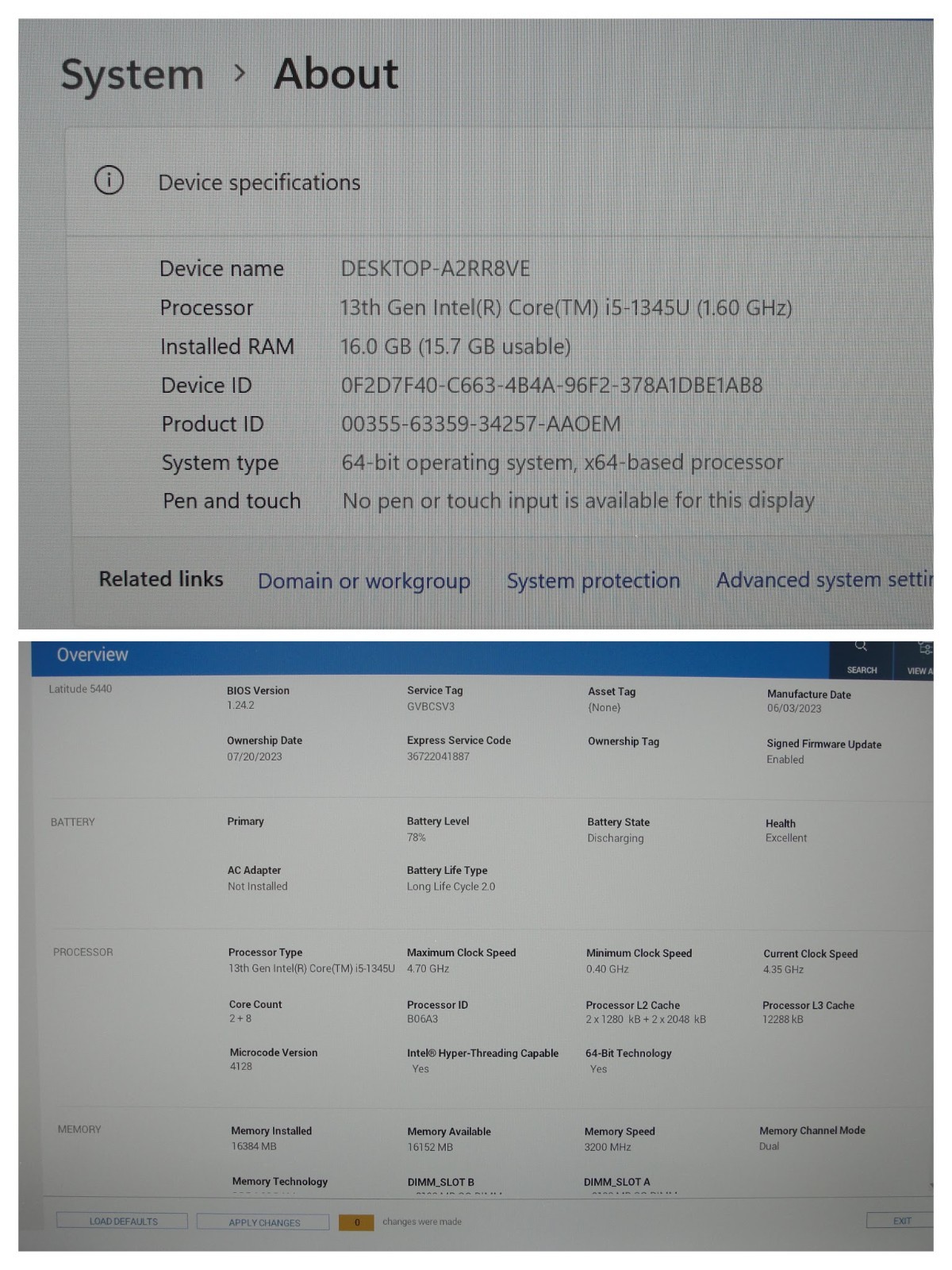 Dell Latitude 5440 15.6″ FHD Intel Core i5-1345U 1.6GHz 16GB 256GB Win11Pro+PA