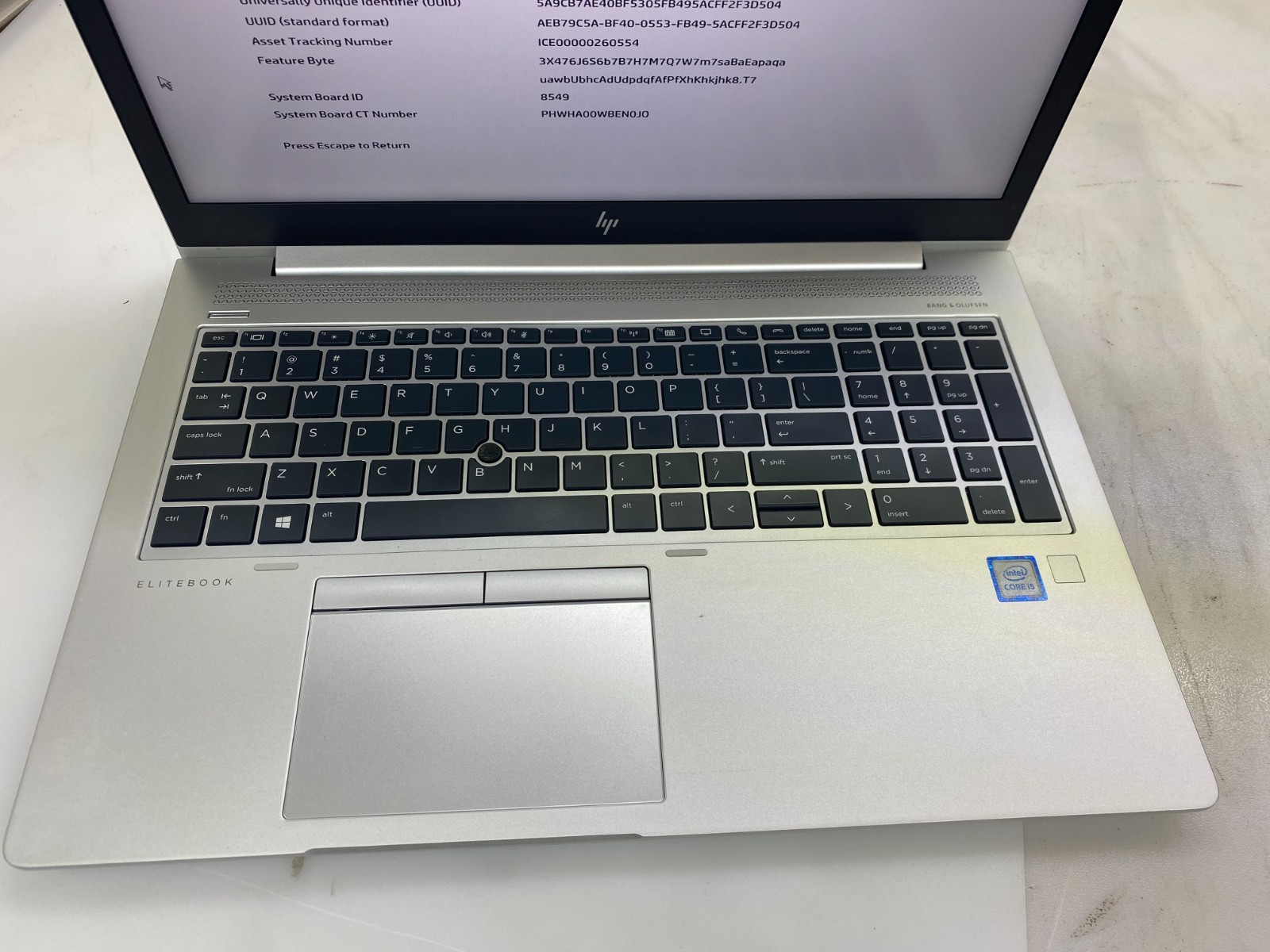 HP ELITEBOOK 850 G6 i5-8365U@1.60GHz 8GB RAM NO SSD/OS *READ