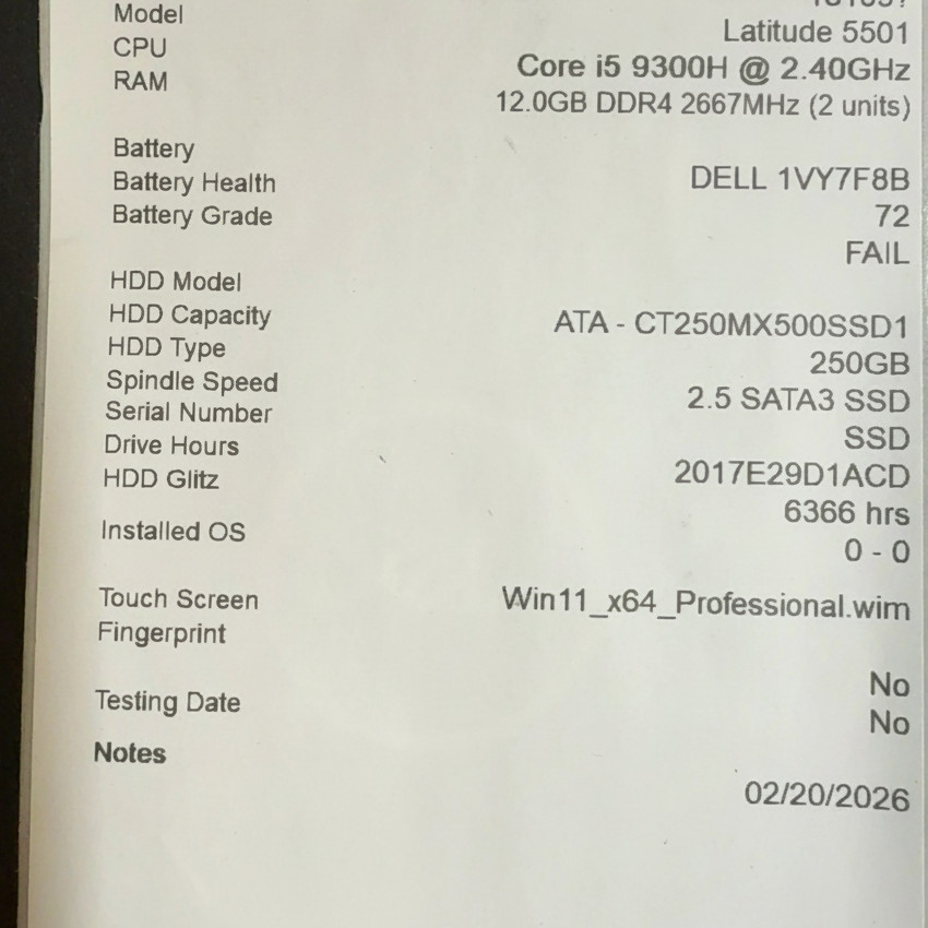 Dell Latitude 3501 Laptop i5-9300H 2.4GHz 12GB RAM 256GB SSD Win 11 Pro