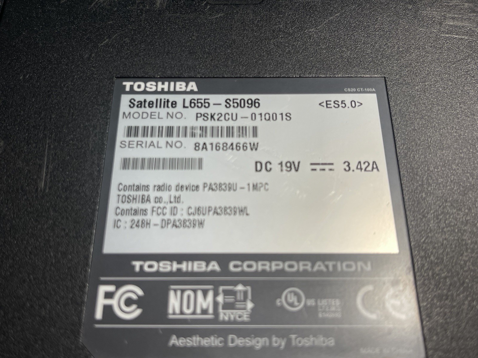 Satellite L655 -S5096 Laptop