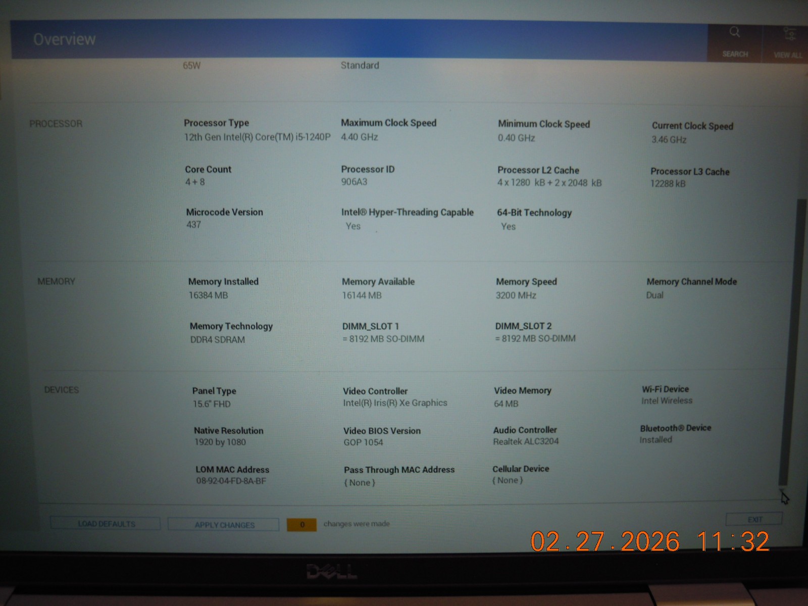 Dell Latitude 5530 | i5-1240P @ 4.40GHz CPU | 16GB RAM | AC Adapter | No HDD