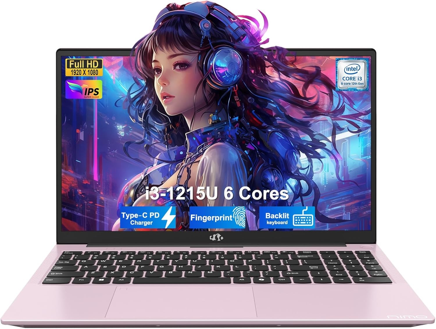 NIMO 15.6″ FHD IPS Laptop Core i3-1215U 8GB RAM 256GB SSD Backlit Keyboard