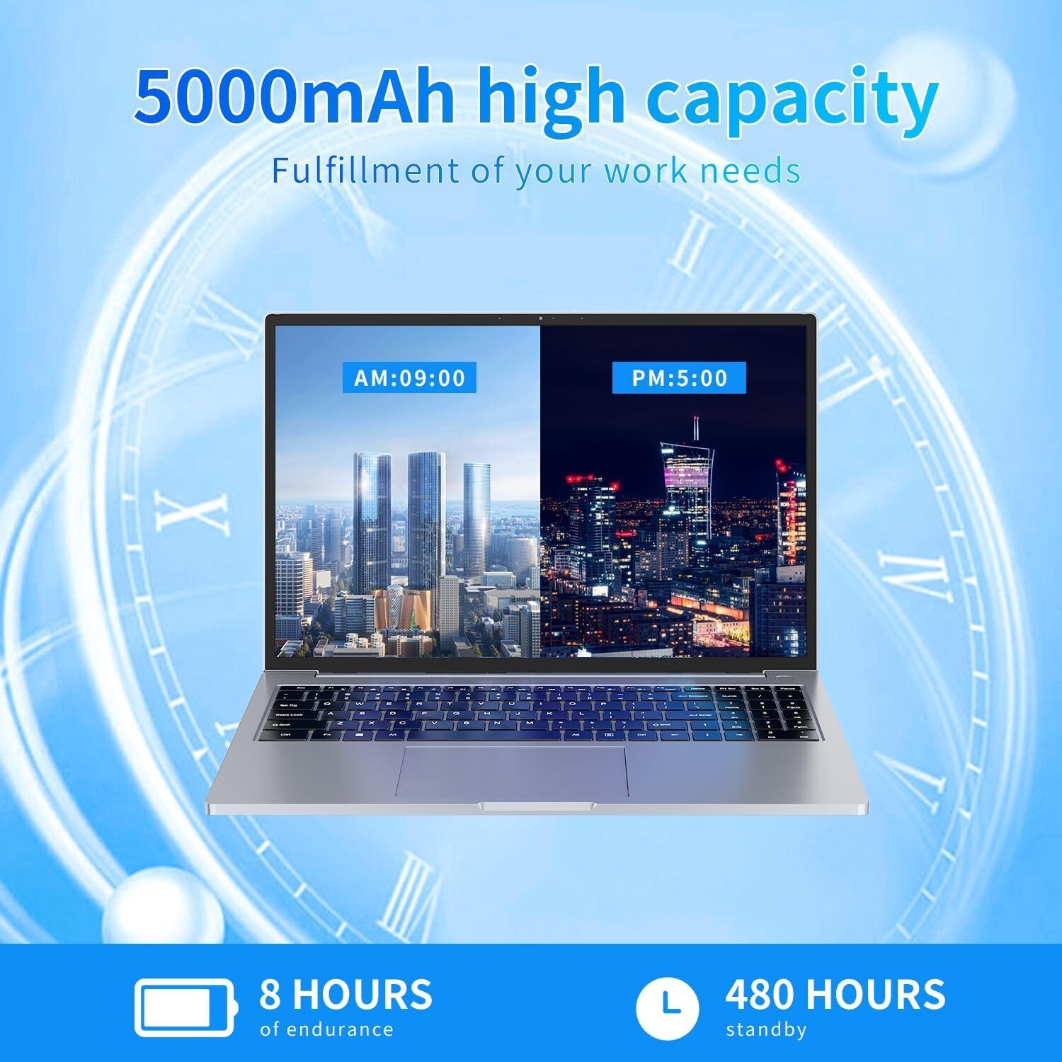 16 inch Laptop, 16GB DDR4 512GB SSD, Intel Quad-Core N95 Processor, up to 3.4Ghz
