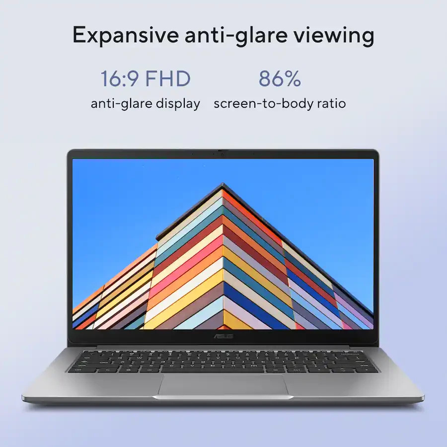 ASUS 14″ FHD CX14 Chromebook Plus Laptop with Google AI Intel Core 3 128GB 8GB
