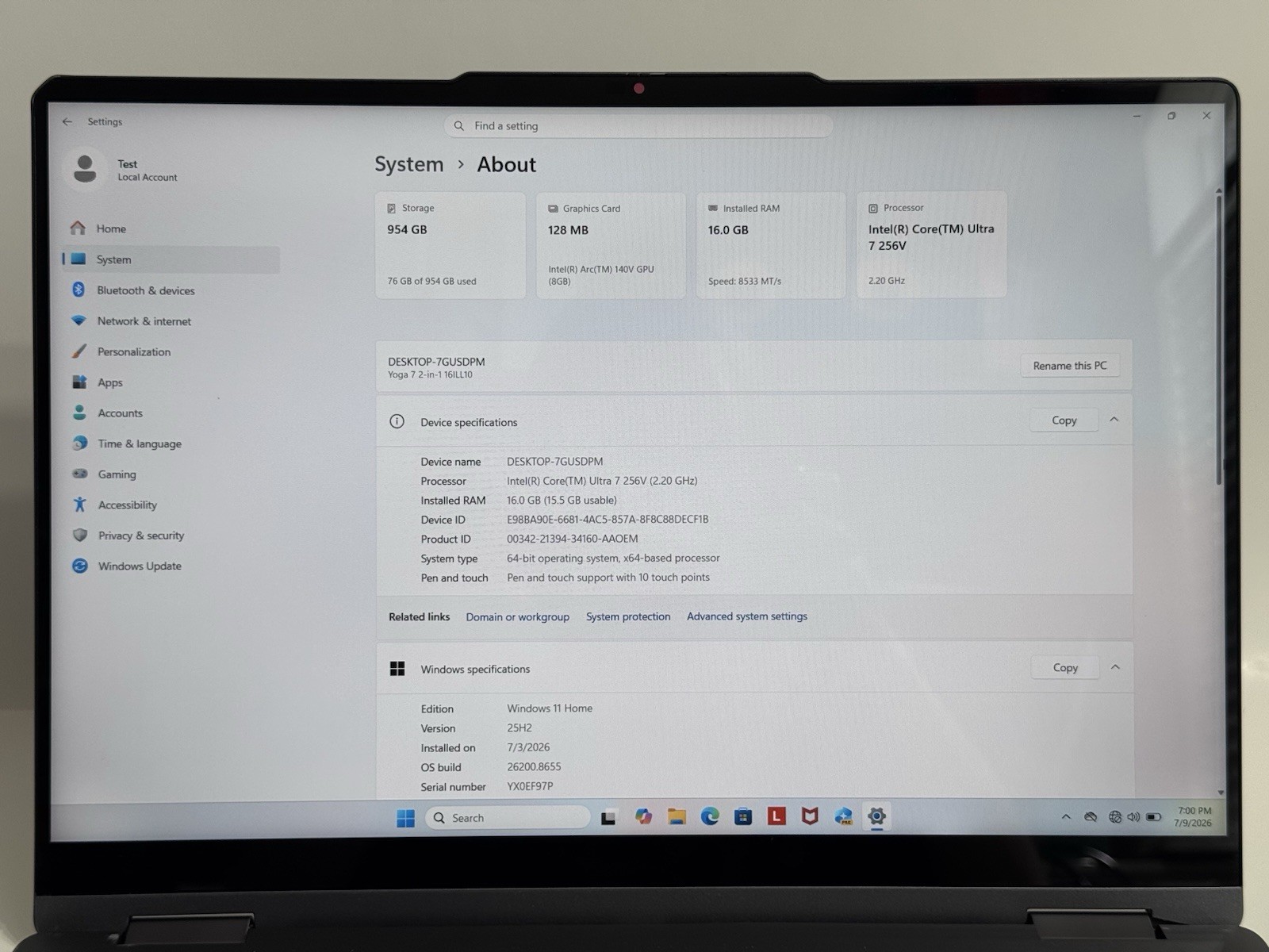 Lenovo Yoga 7i 2-in-1 16″ 2K Touch Laptop Ultra 7 256V 16GB RAM 1TB SSD READ