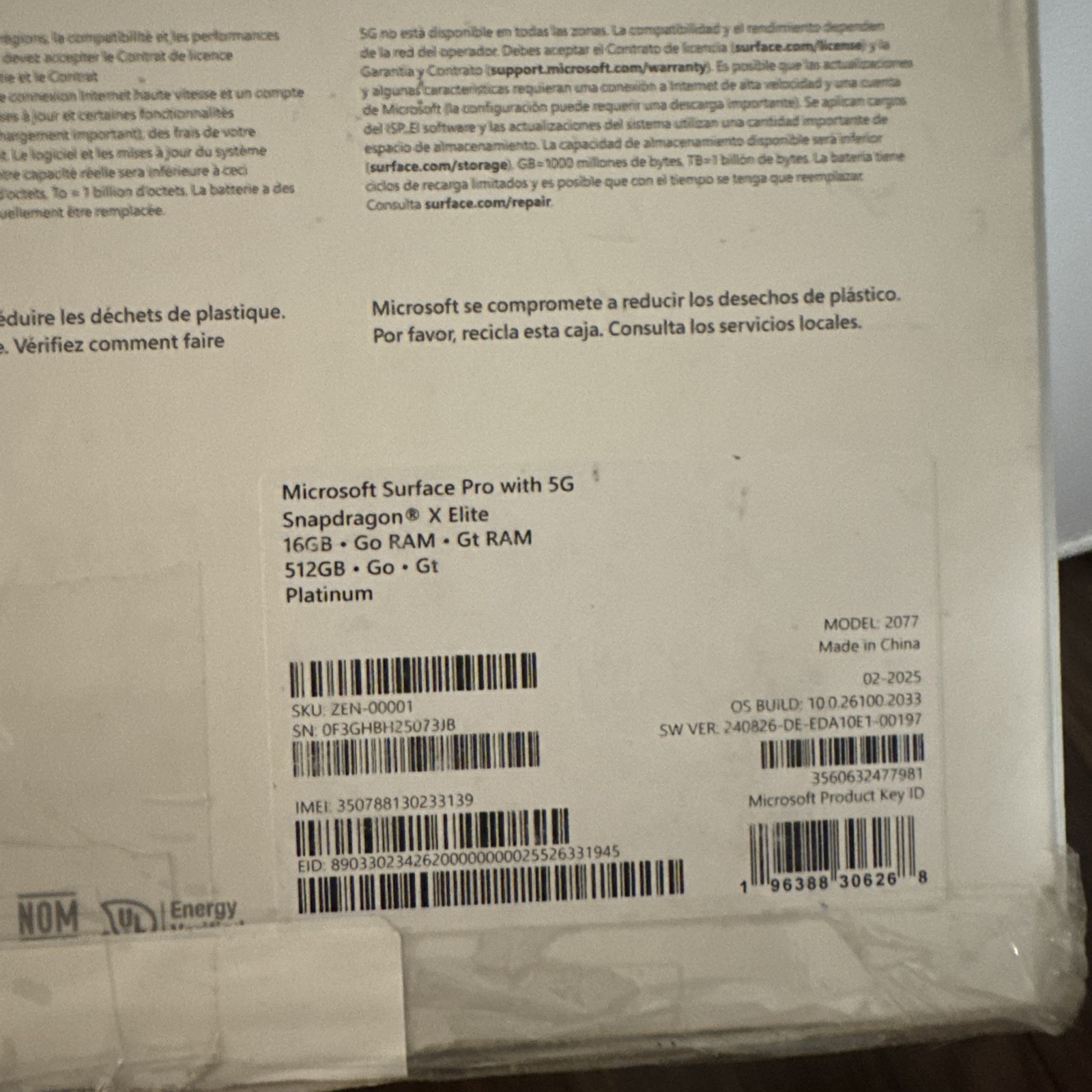 Microsoft Surface Pro 11 Snapdragon X Elite 16GB 512GB 5G