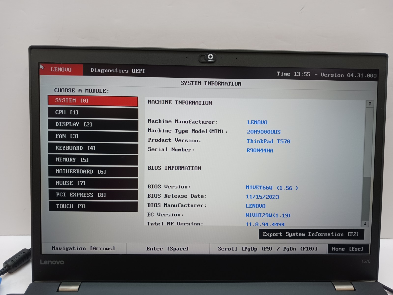 15.5″ Lenovo ThinkPad T570 Intel Core i5-7300 2.60GHz 8GB RAM 128 GB NVMe, NO OS