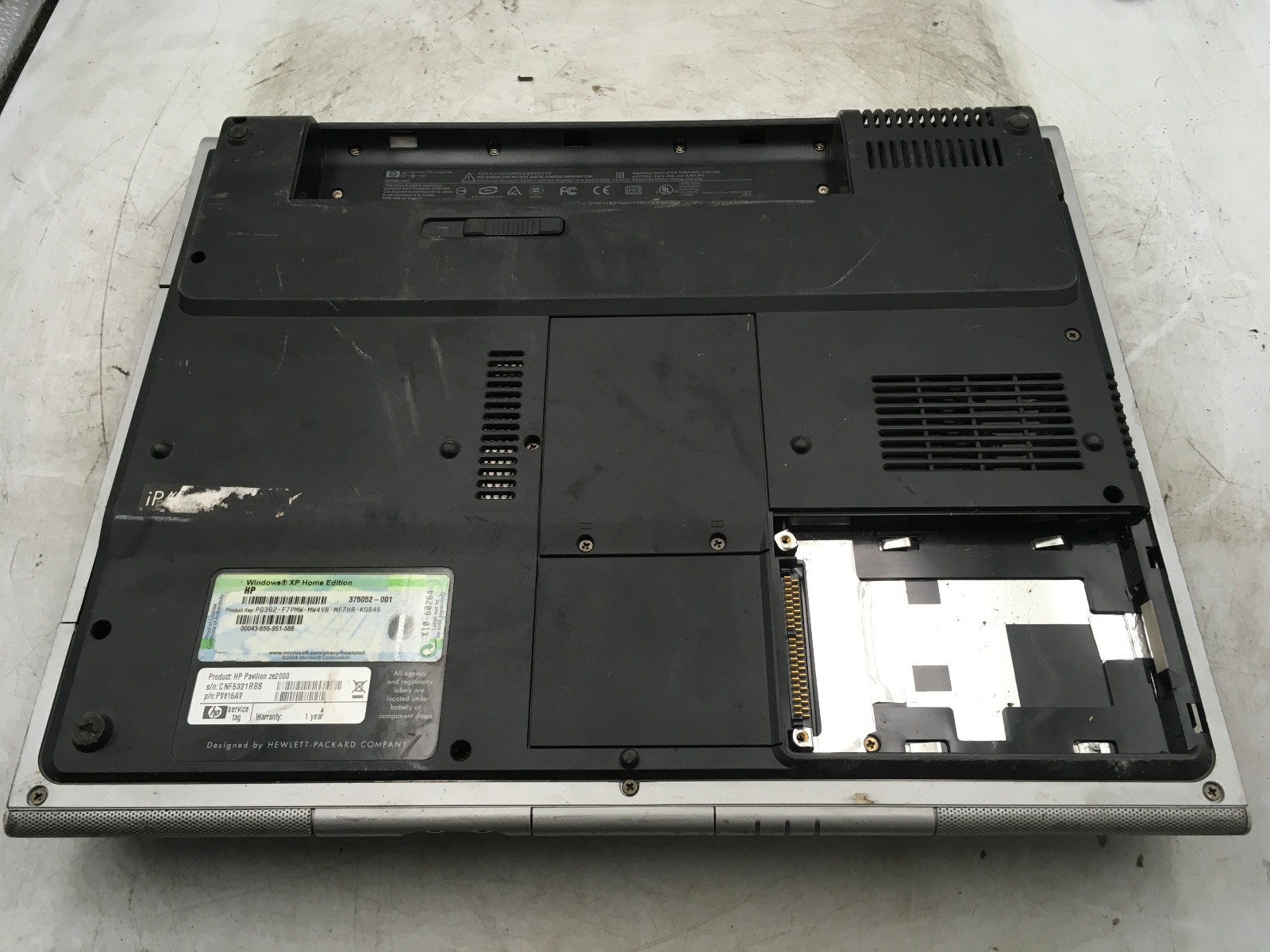 HP PAVILION ZE2000 – BOOTS TO BIOS – AMD TURION 64 – 512MB RAM – READ DESC – BB