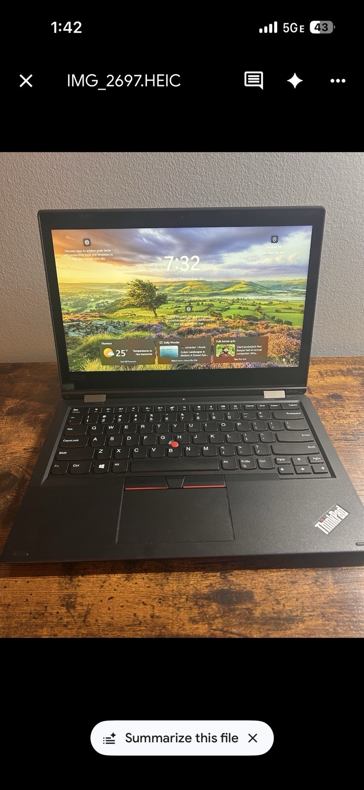 Lenovo ThinkPad L380 Yoga 14″ Laptop i5-8350U 16GB 256GB SSD Touchscreen Win 11