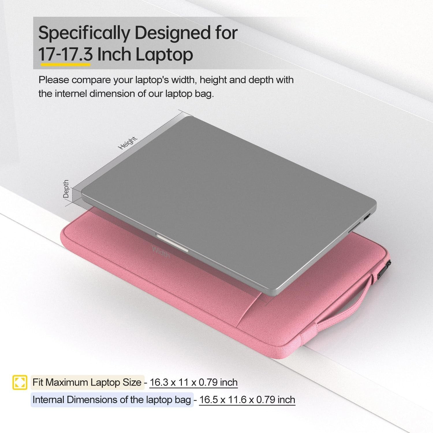 17 17.3 Inch Laptop Bag for Women, Carrying Computer Notebook Sleeve Case for Ac