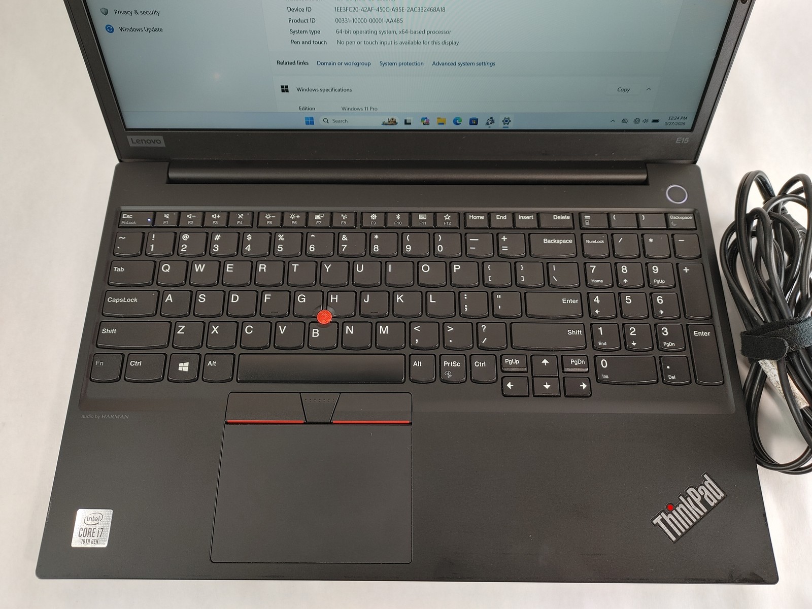 Lenovo ThinkPad E15 Gen 1 Core i7-10510U 1.80 GHz 16 GB DDR4 512 GB NVMe Windows